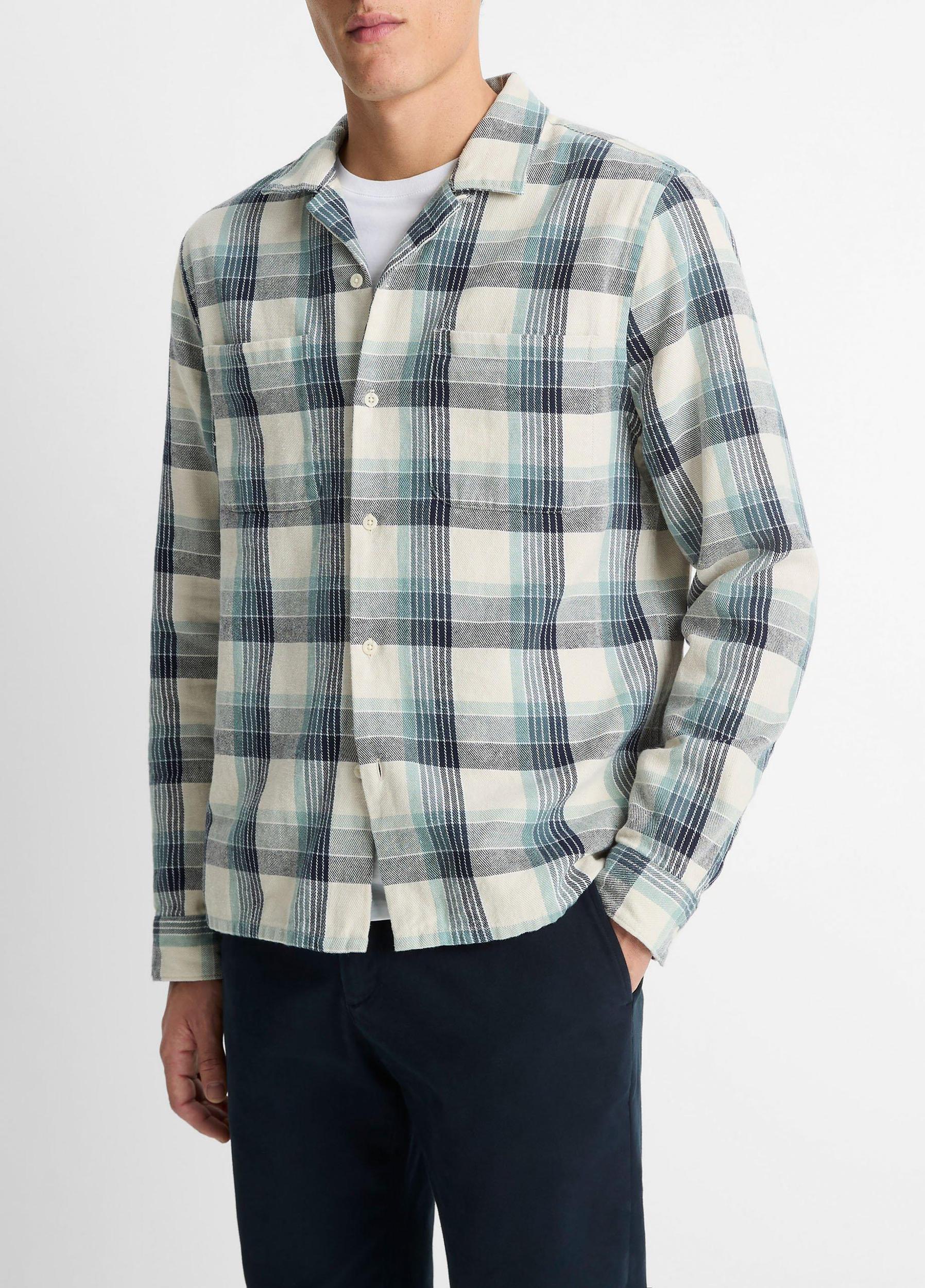 Caspian Plaid Italian Hemp-Cotton Overshirt Product Image