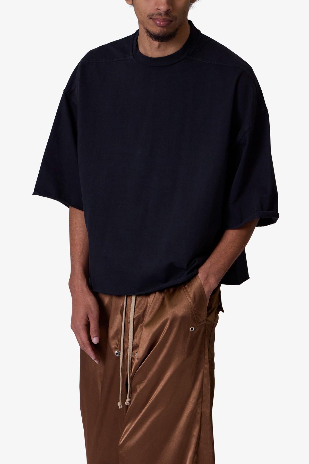 Oversized Raw Hem Tee - Washed Black Product Image