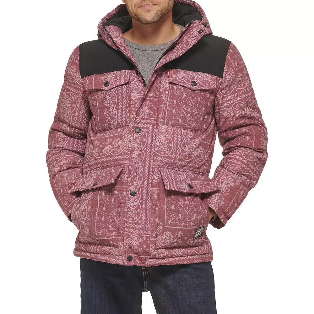 Men's Levi's® Four Pocket Hooded Parka, Size: Small, Red Product Image