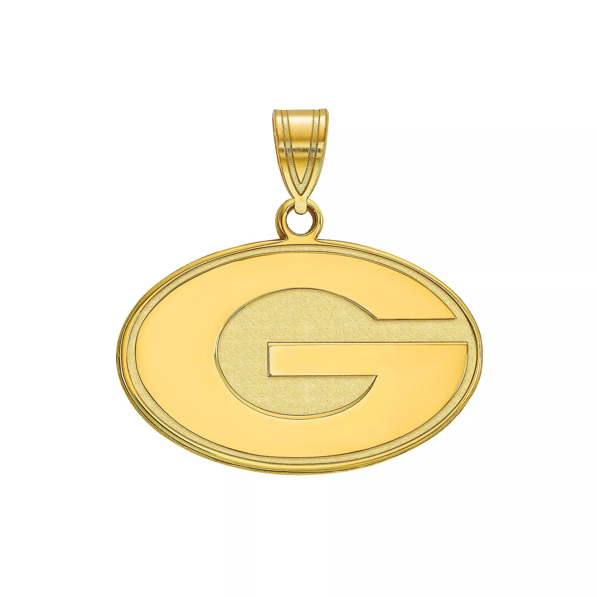LogoArt Georgia Bulldogs Sterling Silver 14K Gold Plated Medium Pendant, Women's, Size: 22 mm Product Image