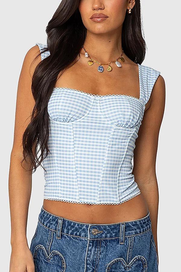 Edikted Marcella Wide Strap Mesh Corset Womens at Urban Outfitters Product Image