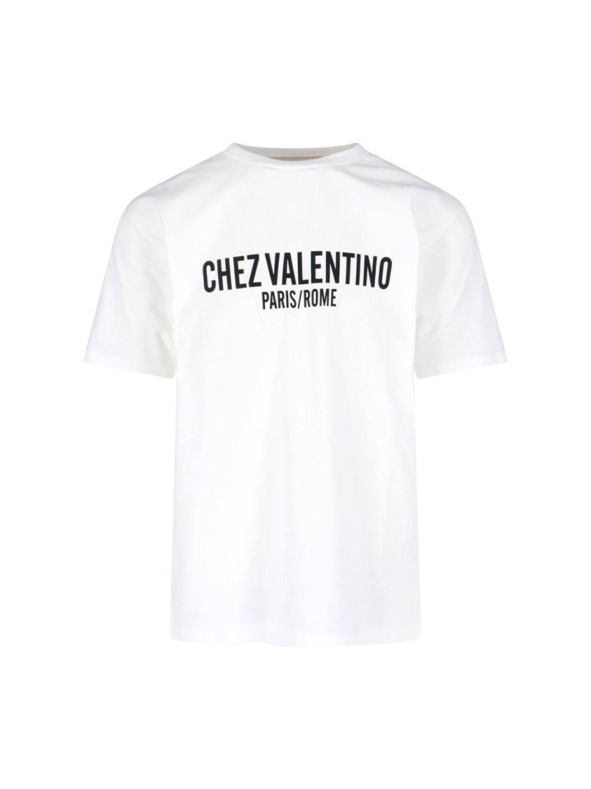 VALENTINO Cotton Crew Neck T-shirt With Graphic Print In White Product Image