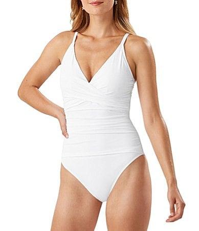 Tommy Bahama Pearl Solid Tummy Control One Piece Swimsuit Product Image