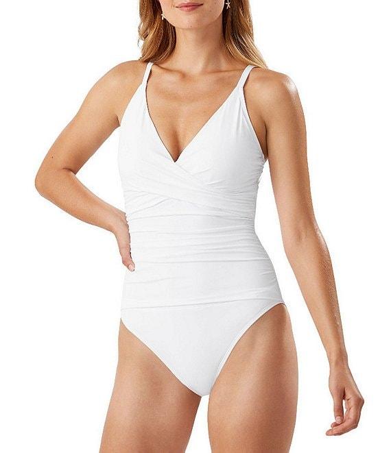 Tommy Bahama Pearl Solid Tummy Control One Piece Swimsuit Product Image
