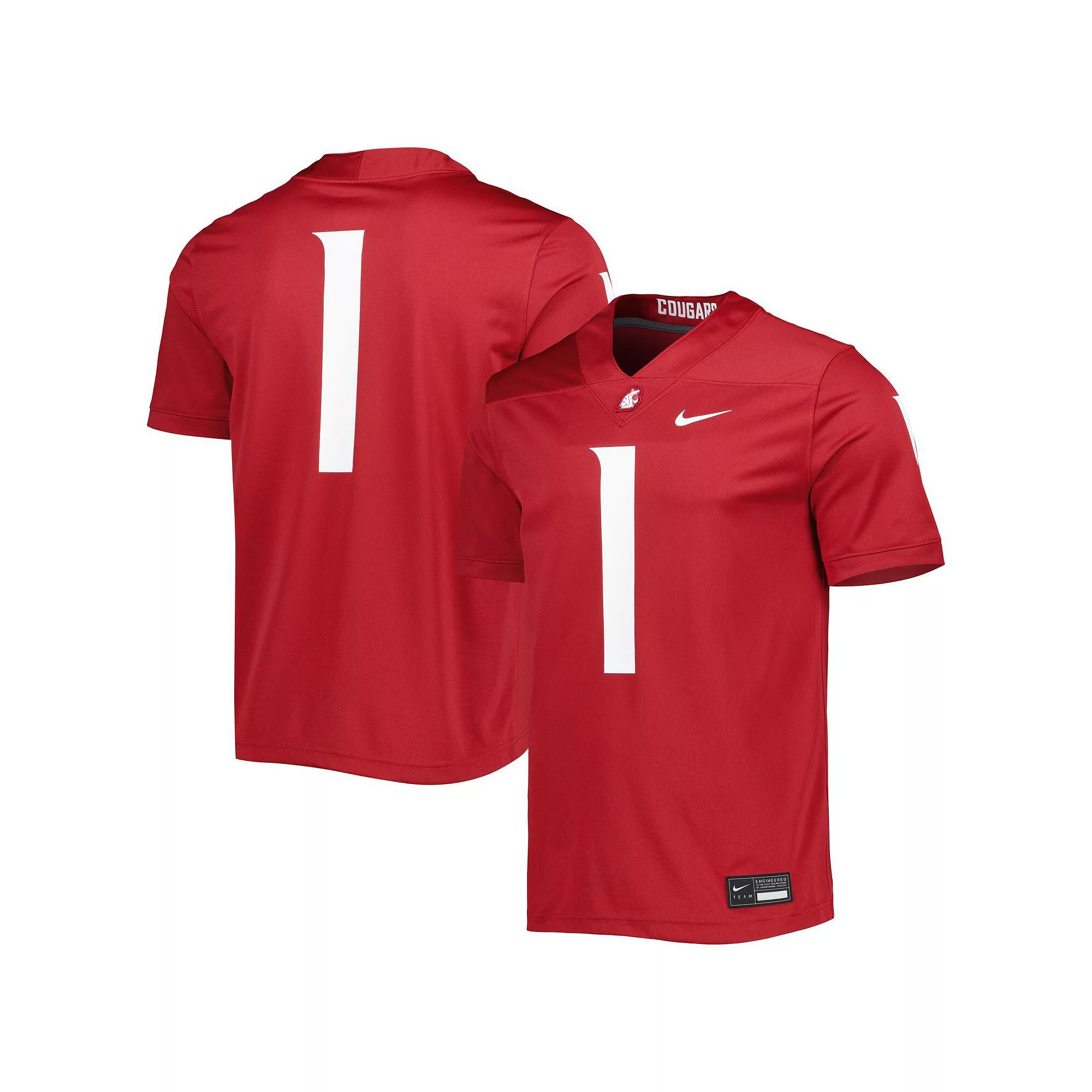 Men's Nike #1 Crimson Washington State Cougars Untouchable Football Jersey,  Product Image