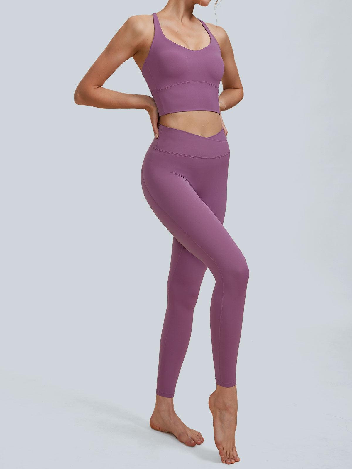 Purple High Waisted Leggings Product Image