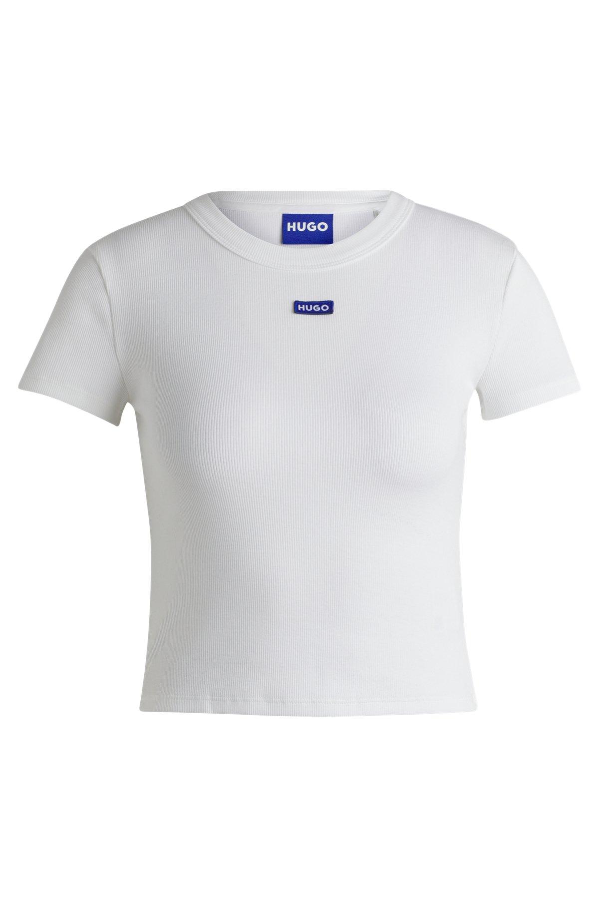 Slim-fit stretch-cotton shirt with logo tape Product Image