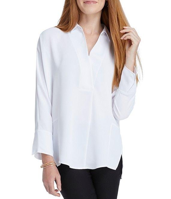 NIC + ZOE Flowing Ease Point Collar Long Sleeve Easy Top Product Image
