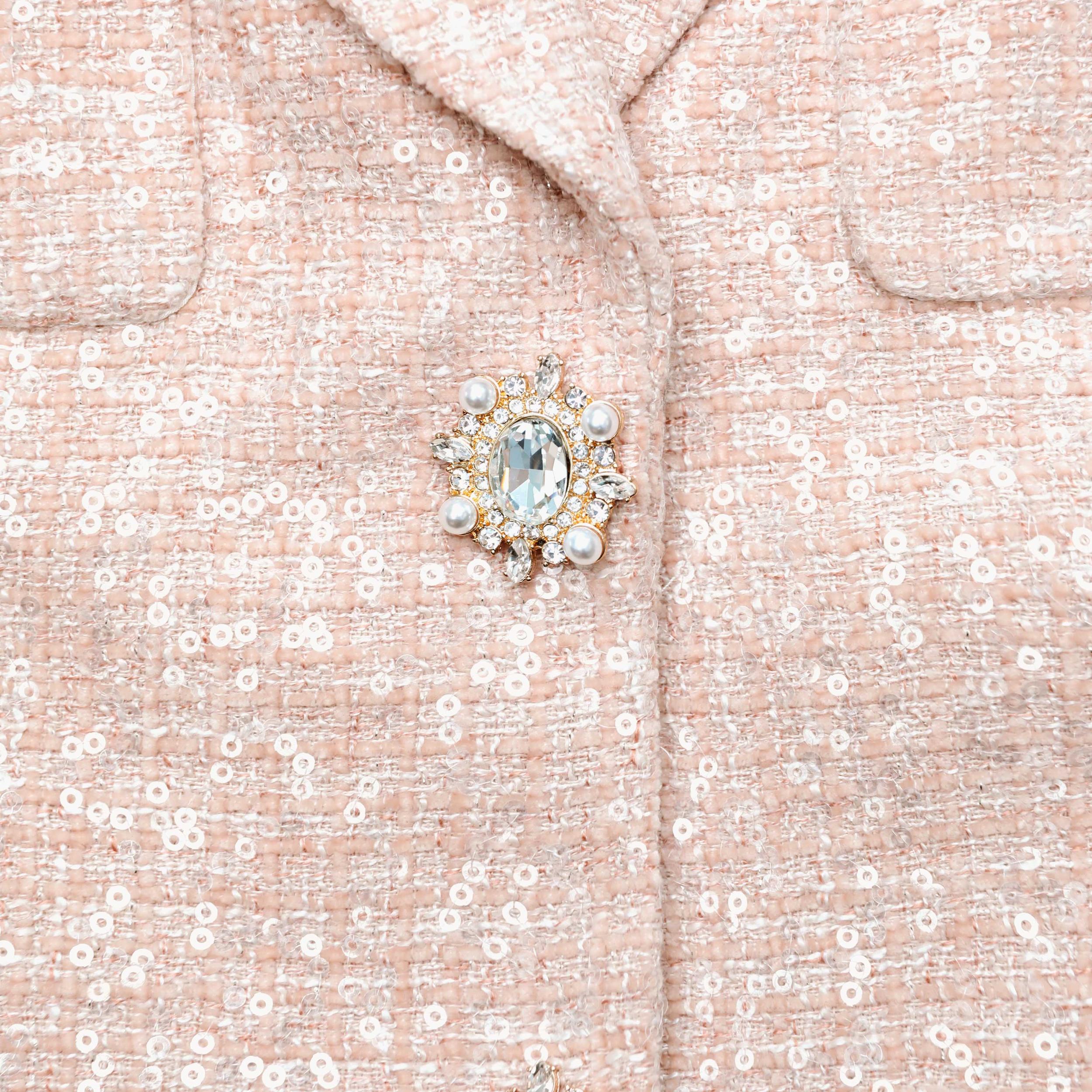 Sequin Boucle Chiffon Midi Dress Product Image