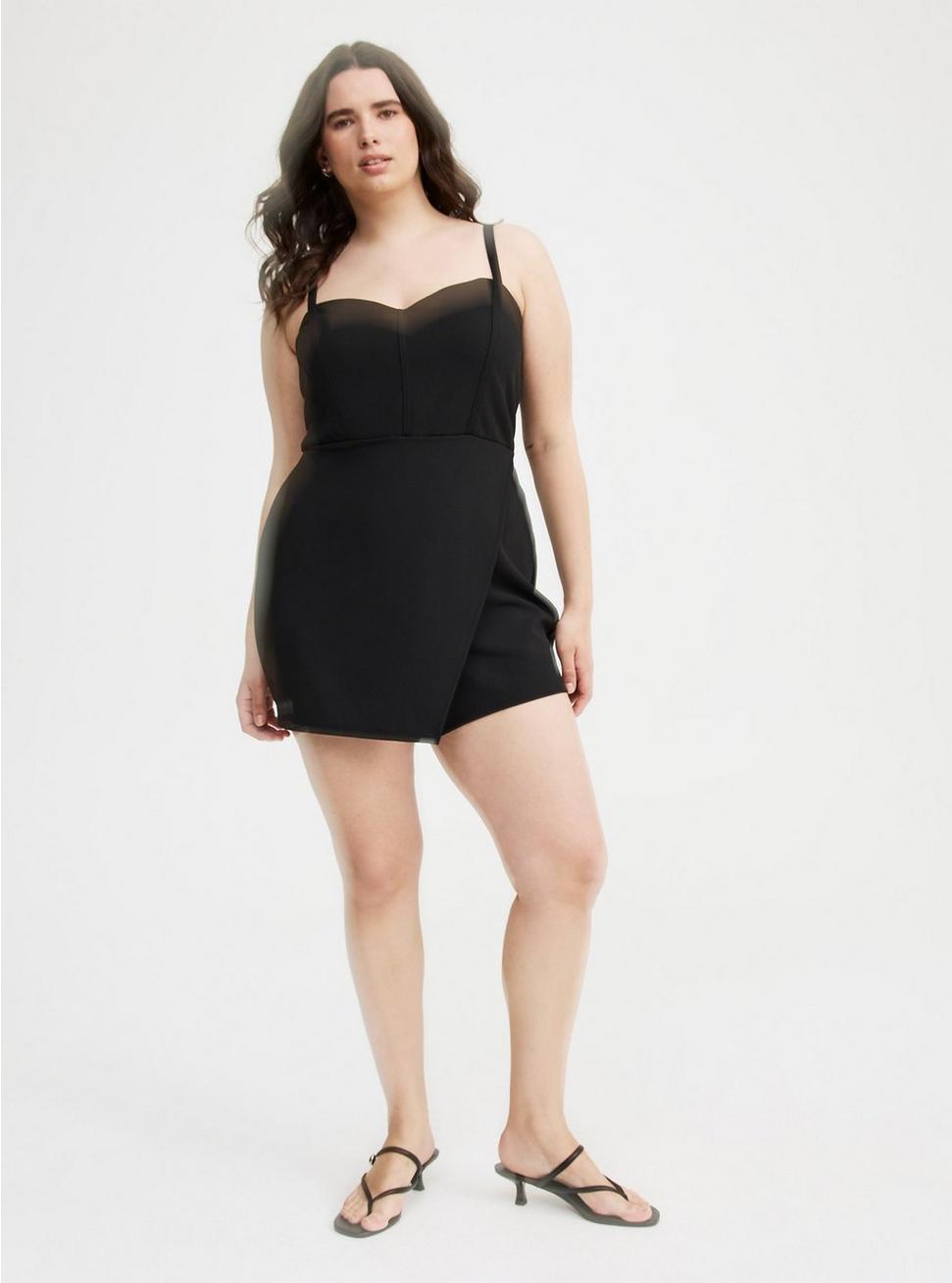 Sweetheart-Neck Wrap-Front Romper Product Image