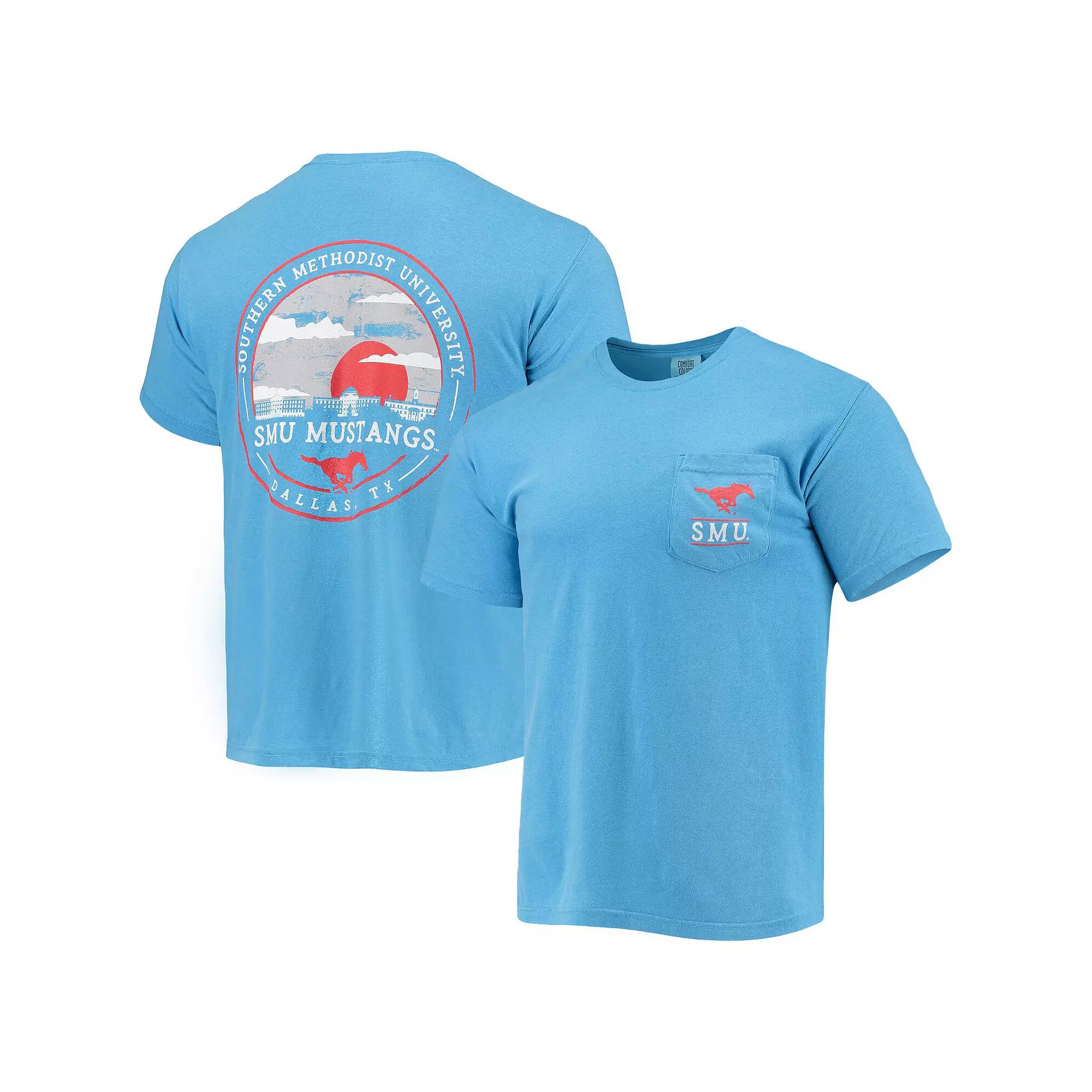 Men's Light Blue SMU Mustangs Circle Campus Scene T-Shirt, Size: 2XL, Nc2 Light Product Image