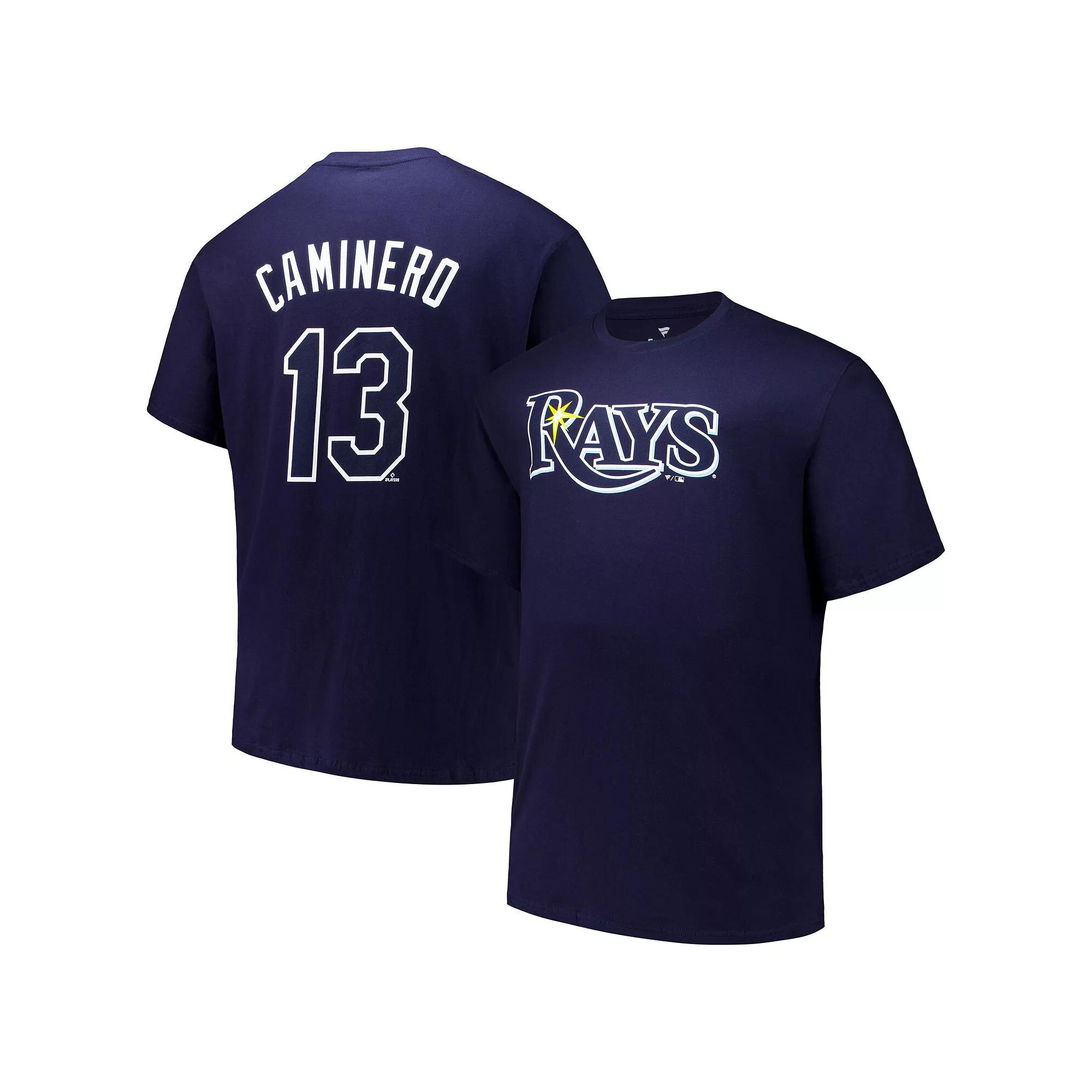 Men's Profile Junior Caminero Navy Tampa Bay Rays Big & Tall Name & Number T-Shirt, Size: 2XB, Blue Product Image