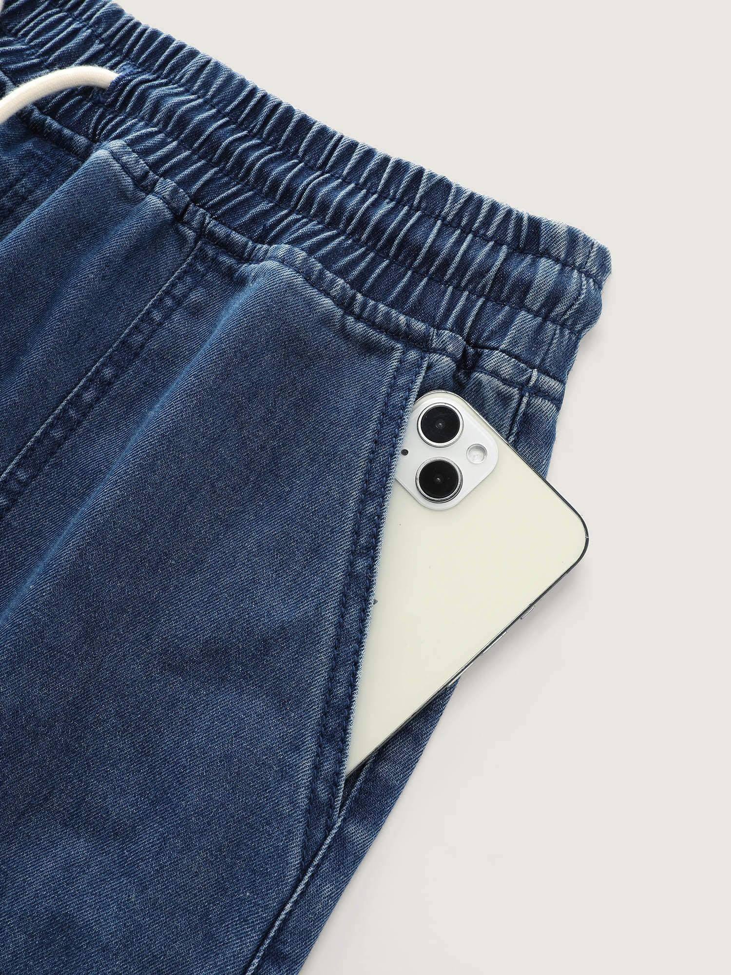 Stretchy Straight-Fit Denim Mini Skirt Female Product Image