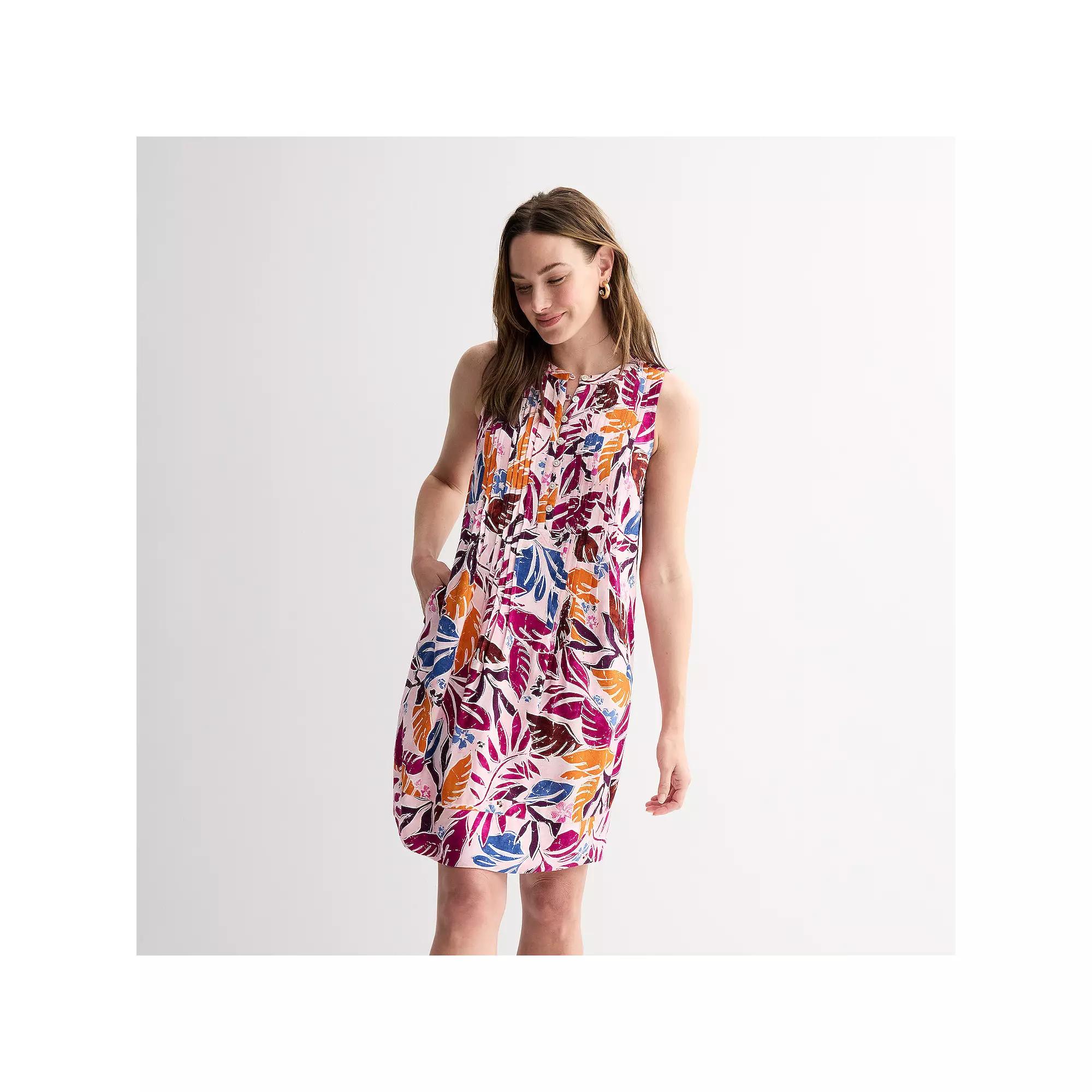 Petite Sonoma Goods For Life® Sleeveless Pintuck Dress, Women's,  Product Image