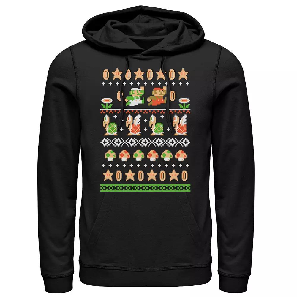 Men's Nintendo Super Mario Nordic Pattern Hoodie,  Product Image