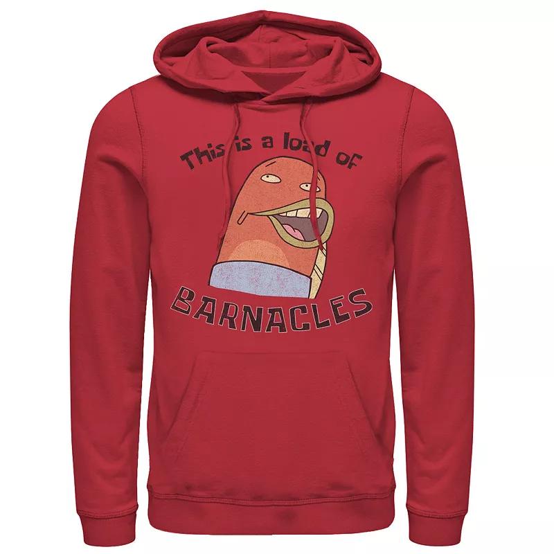 Men's SpongeBob This Is A Load Of Barnacles Quote Hoodie, Size: Large, Red Product Image