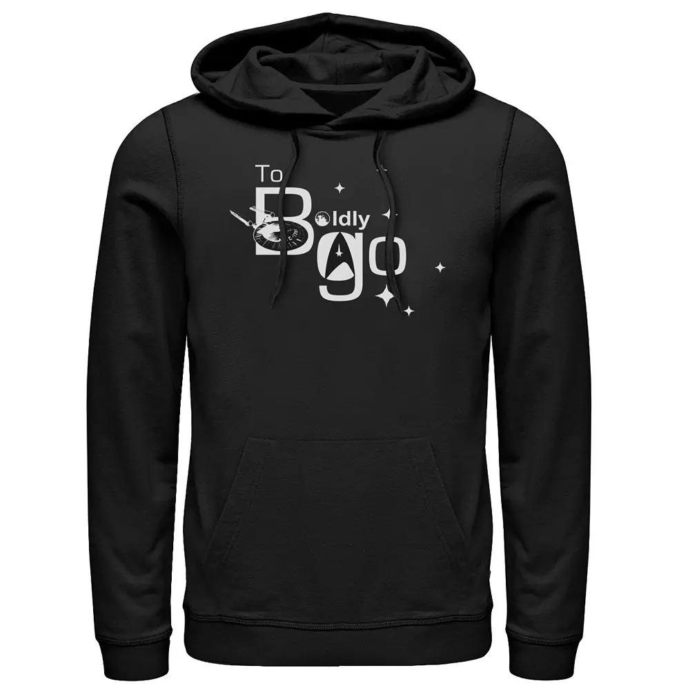 Men's Star Trek The Original Series To Boldly Go Text Poster Hoodie,  Product Image