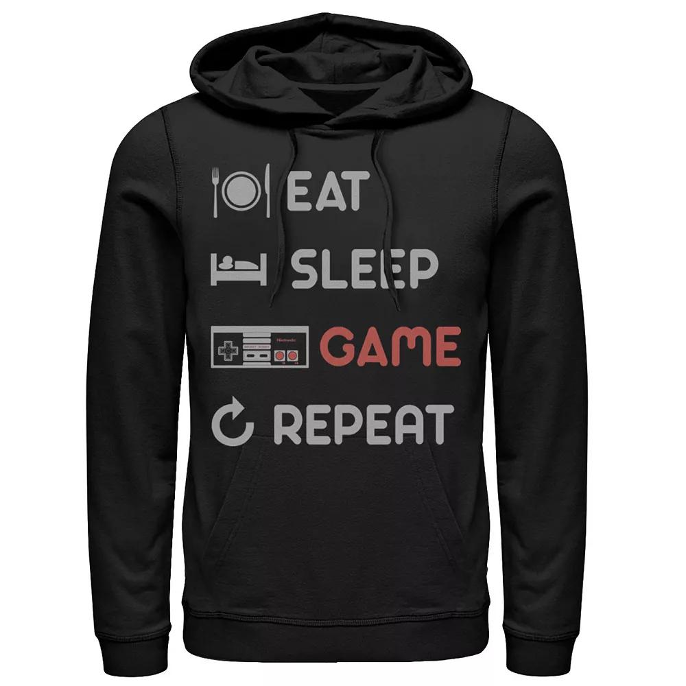Men's Nintendo Eat Sleep Game Repeat Pullover Hoodie,  Product Image