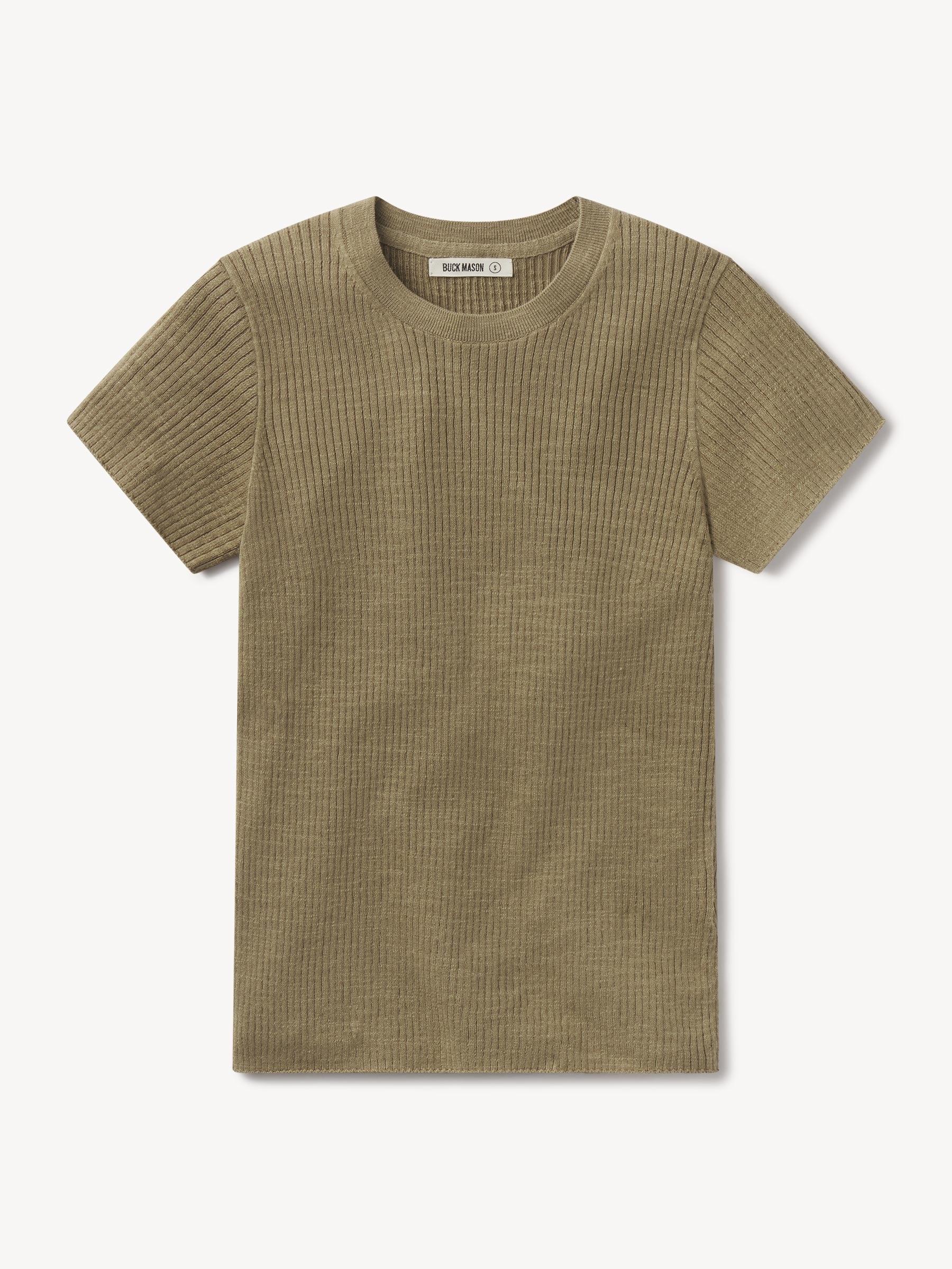 Willow Green Coastal Linen Rib Tee Product Image