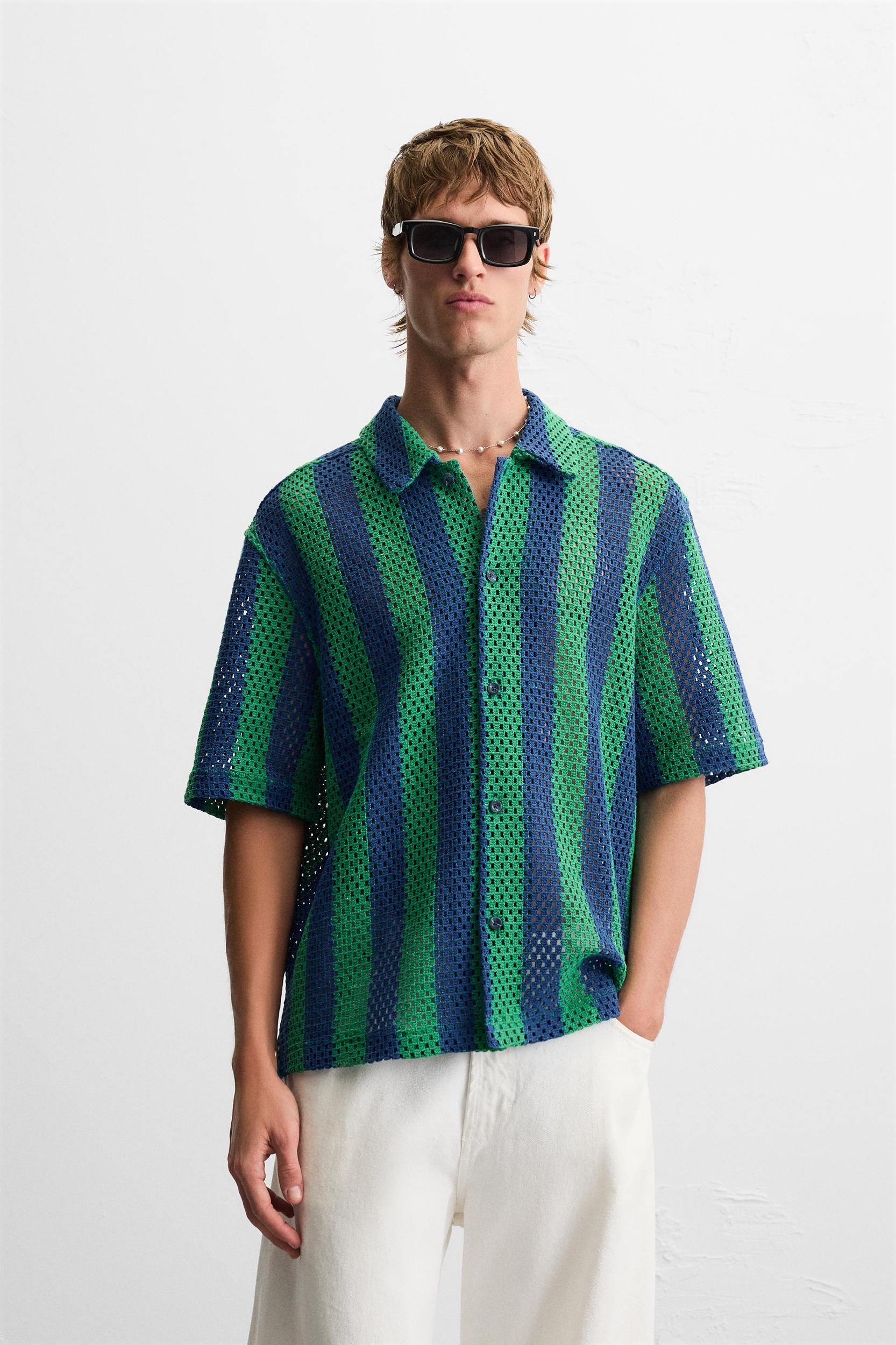 CROCHET TEXTURED SHIRT Product Image