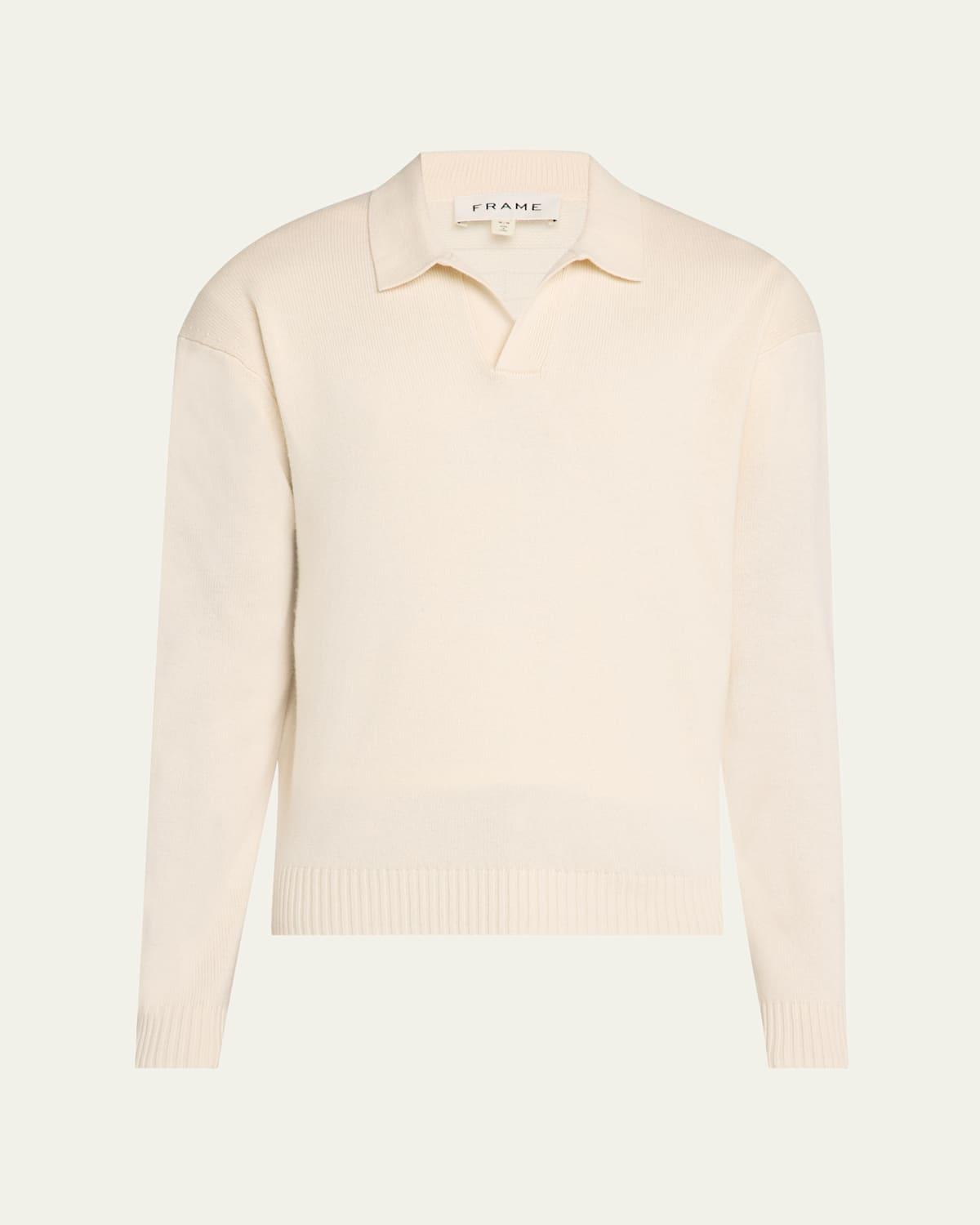 Mens Wool-Silk Polo Sweater Product Image