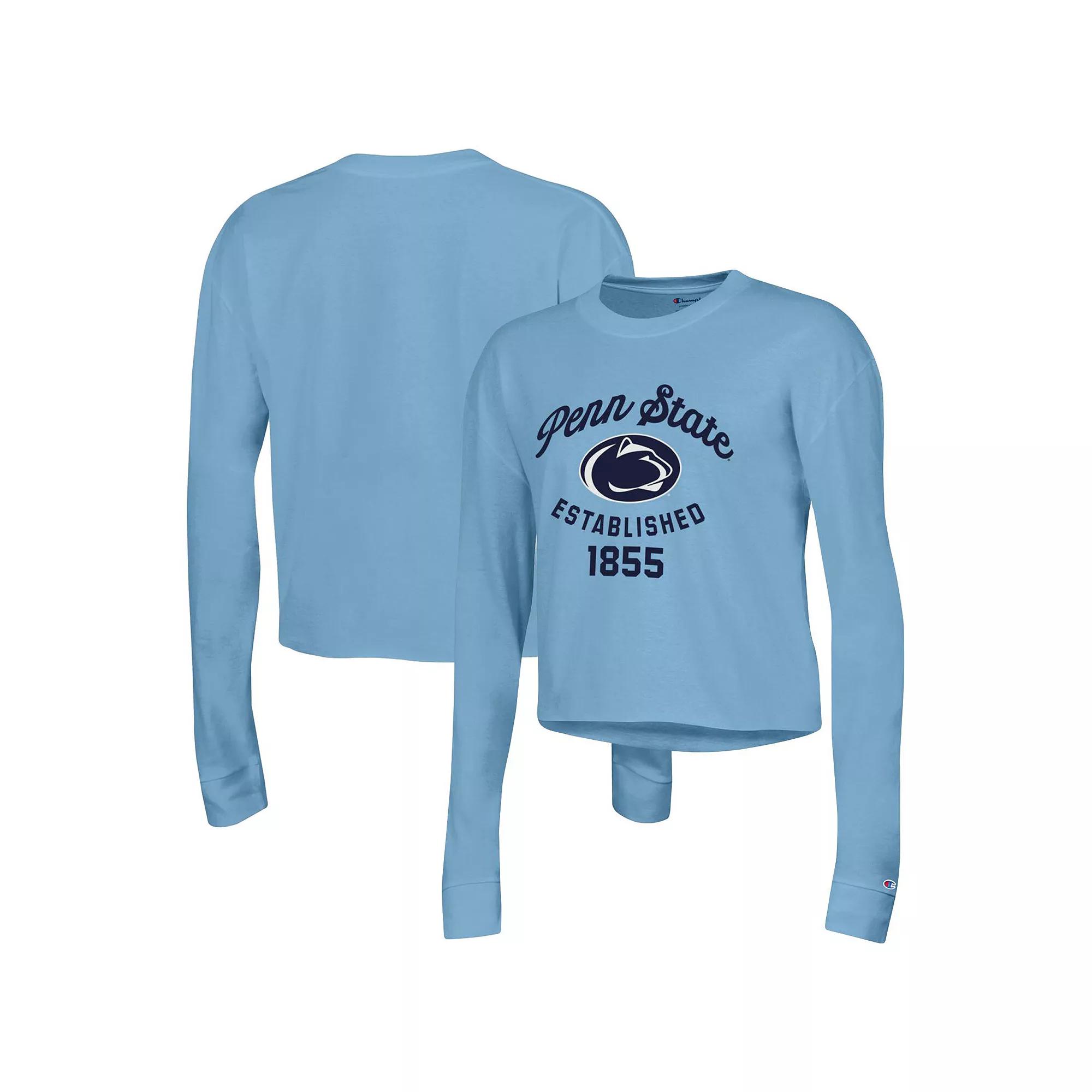 Women's Champion Blue Penn State Nittany Lions Boyfriend Cropped Long Sleeve T-Shirt, Size: 2XL Product Image