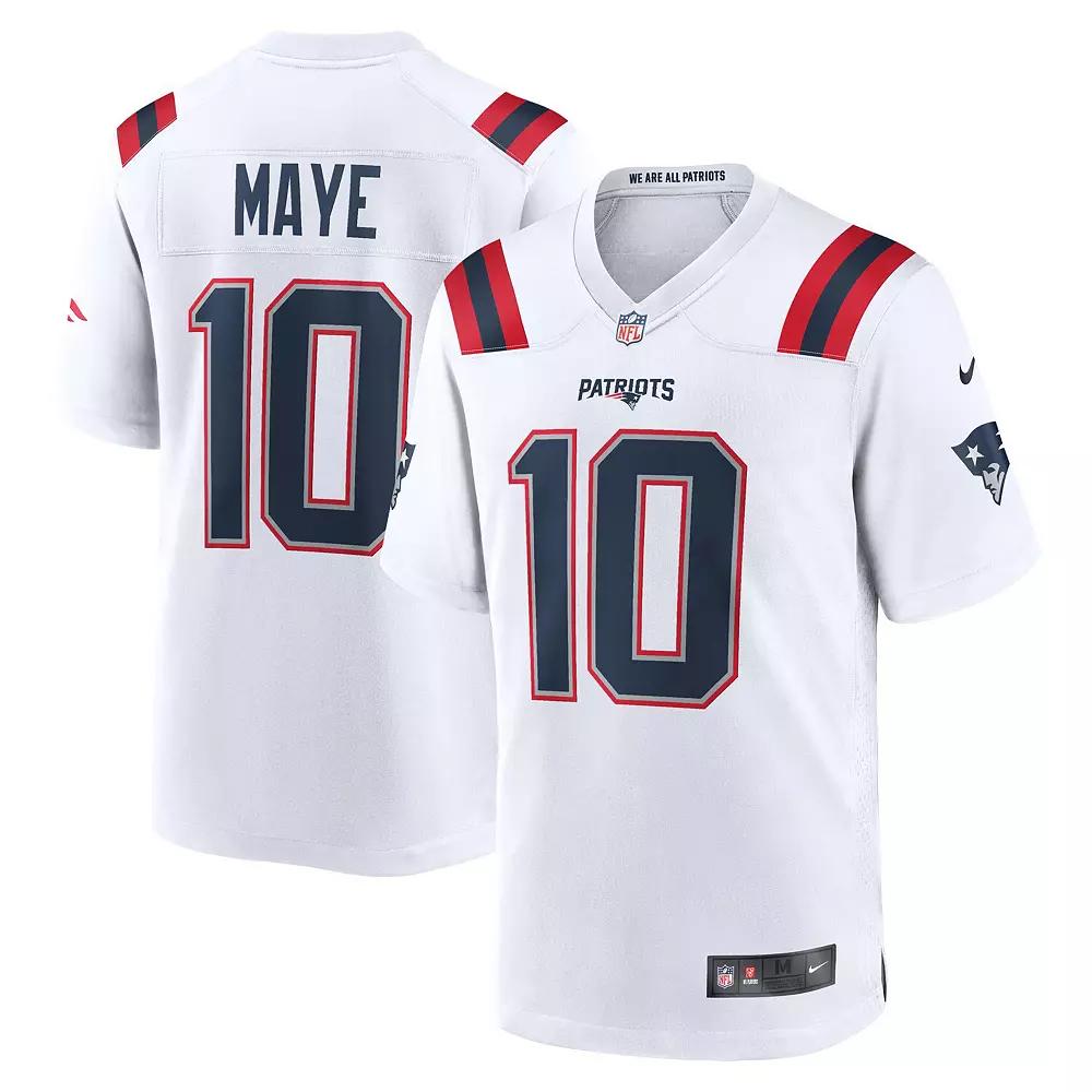 Men's Nike Drake Maye White New England Patriots 2024 NFL Draft First Round Pick Player Game Jersey, Size: 2XL Product Image