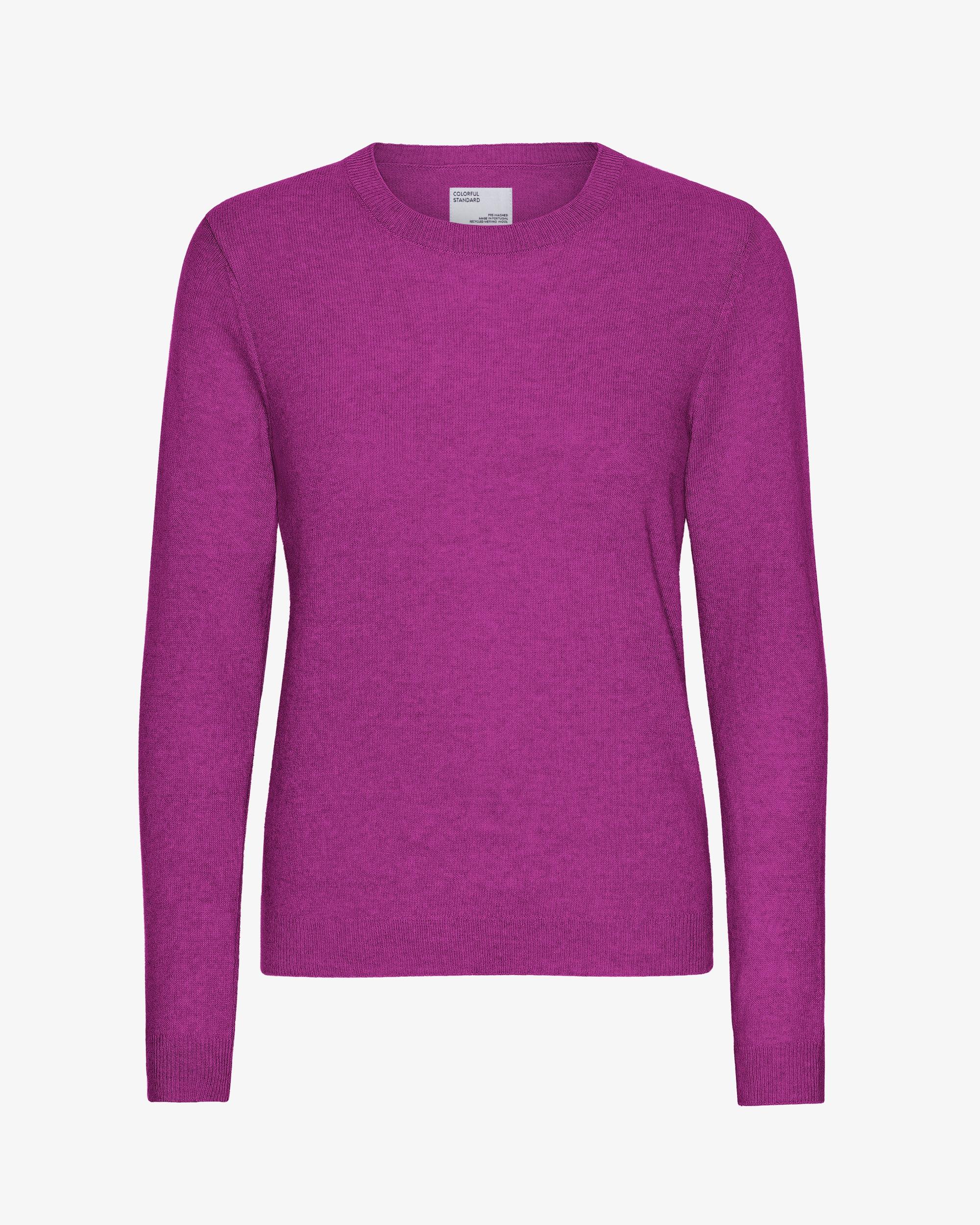 Women Light Merino Wool Crew - Magenta Blaze Product Image