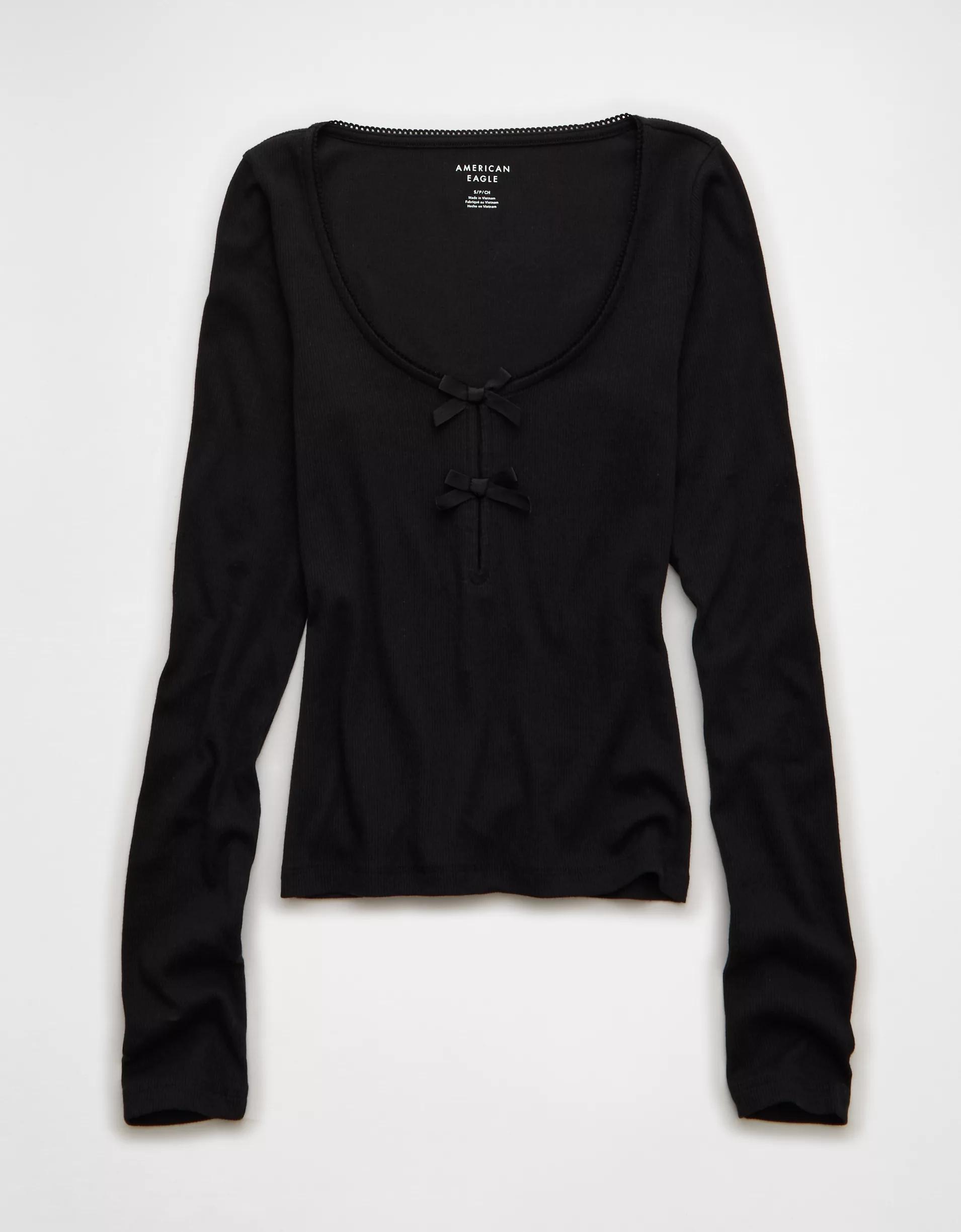 AE Long Sleeve Bow T-Shirt Product Image