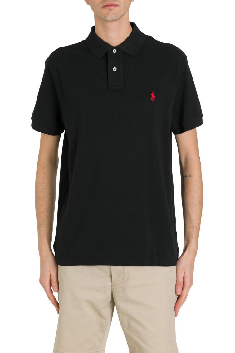 POLO RALPH LAUREN Embroidered-logo Polo Shirt In Black Product Image