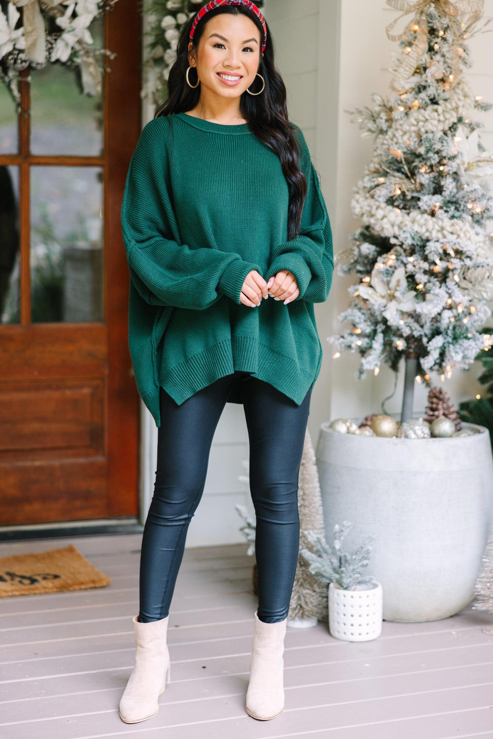 Give You Joy Emerald Green Dolman Sweater Female Product Image