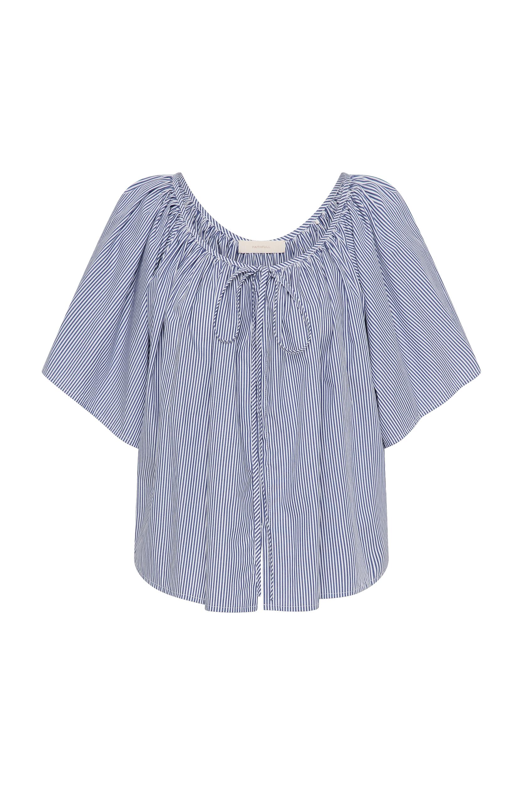 Ella Top Helle Stripe Vintage Navy - Final Sale Product Image