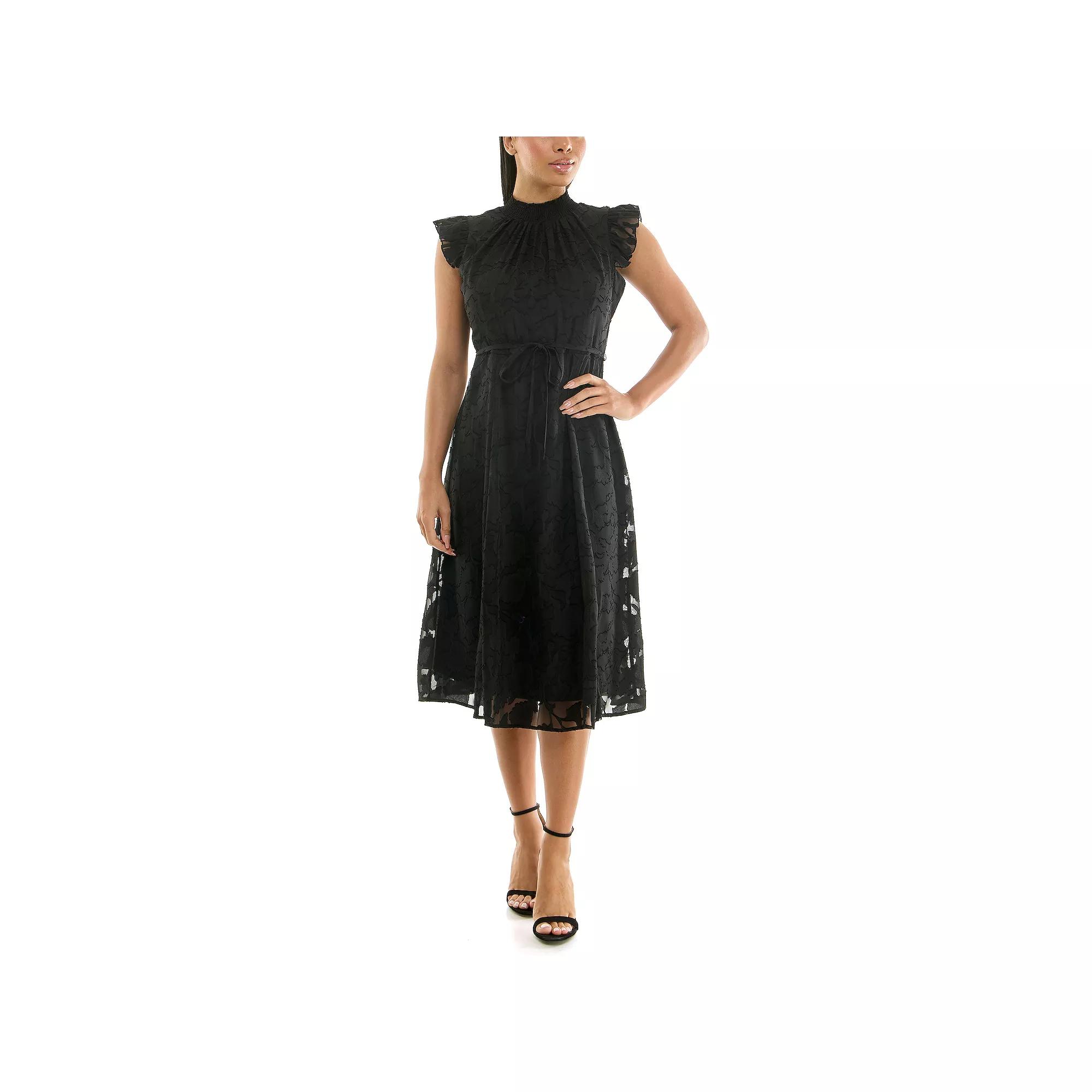 Women's Nina Leonard Mockneck Chiffon Dress,  Product Image