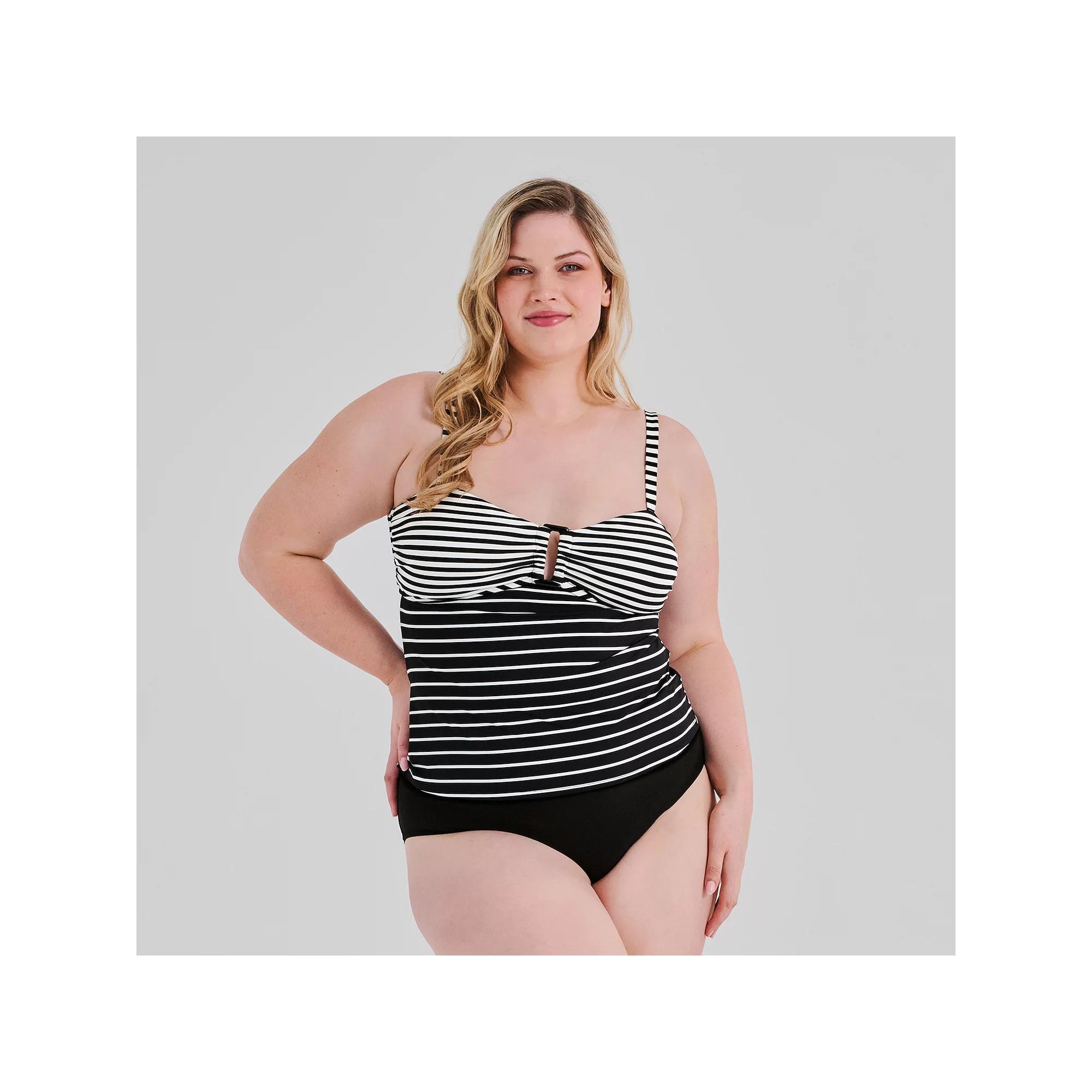 Plus Size Freshwater Bandeau Tankini Swim Top, Women's, Size: 2XL, Pick Up Line Product Image