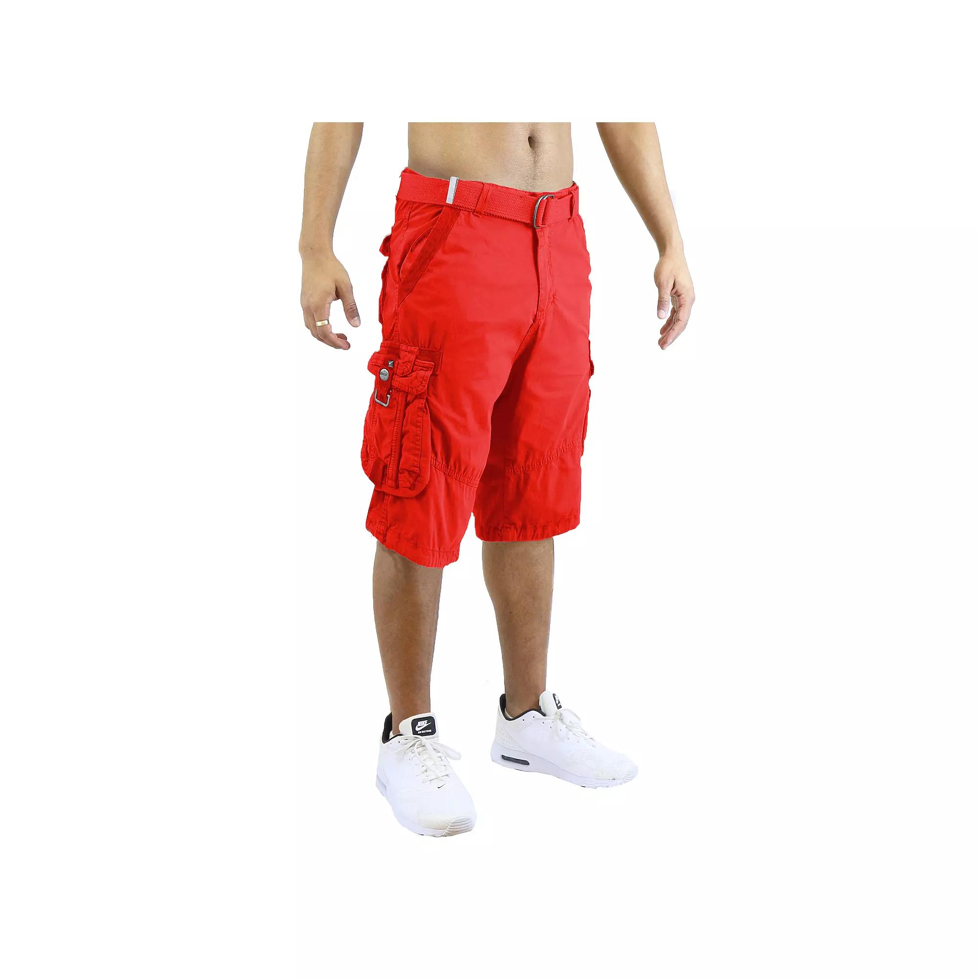 Men's Blu Rock 13.5" Distressed Cargo Shorts With Belt,  Product Image