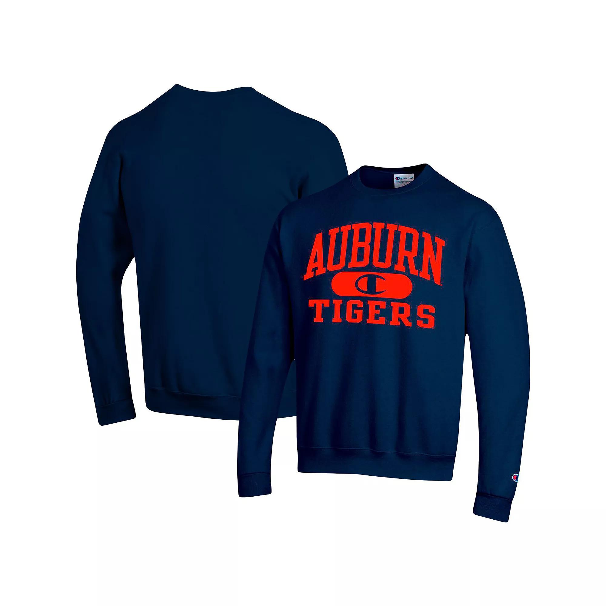 Men's Champion Navy Auburn Tigers Arch Pill Sweatshirt, Size: Large, Blue Product Image
