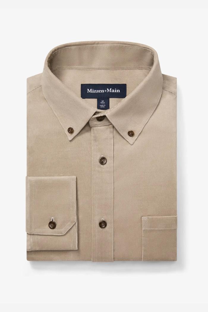 Jackson Corduroy Shirt - Khaki Solid Product Image