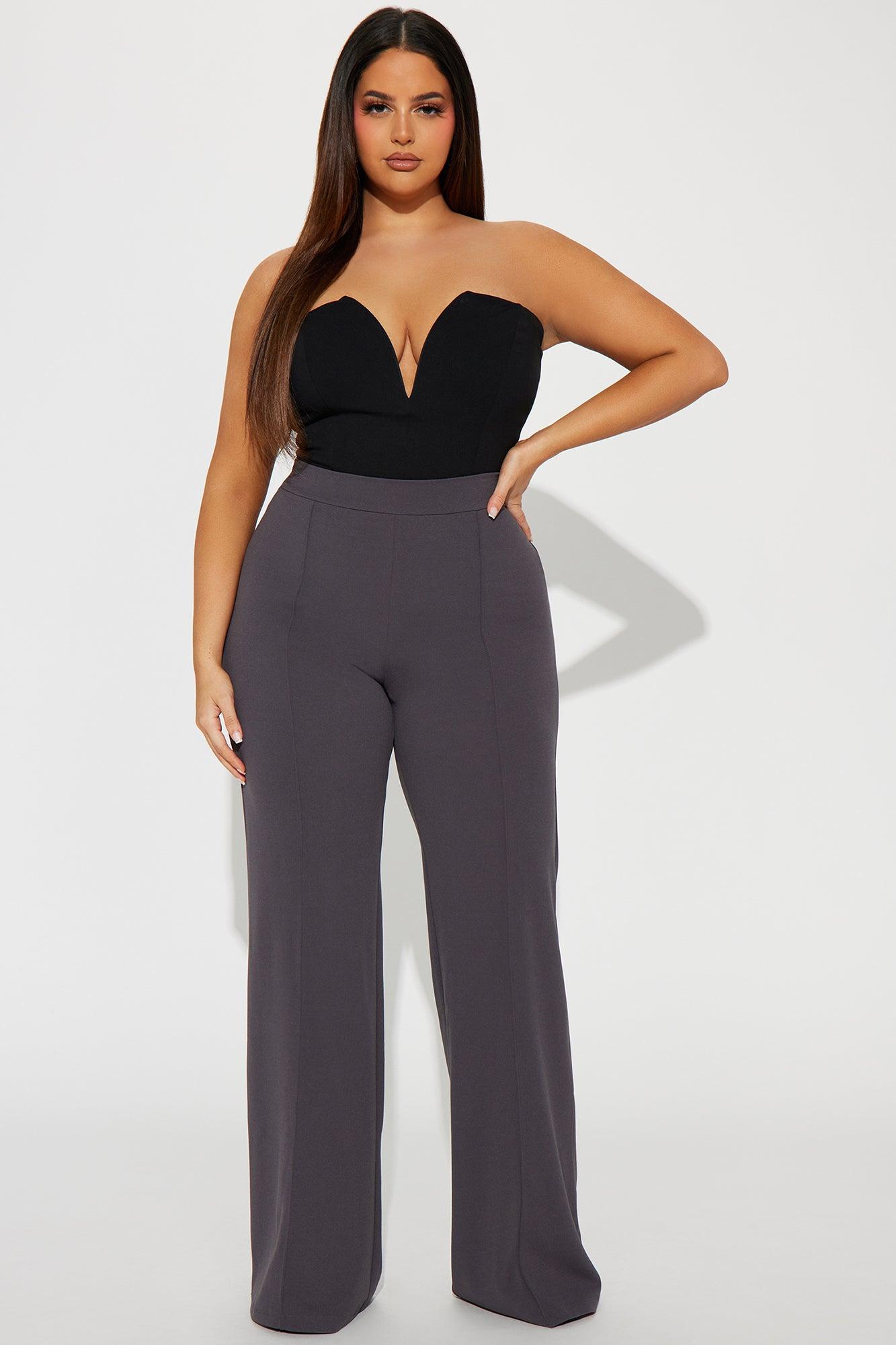 Tall Victoria High Waisted Dress Pants - Charcoal Product Image