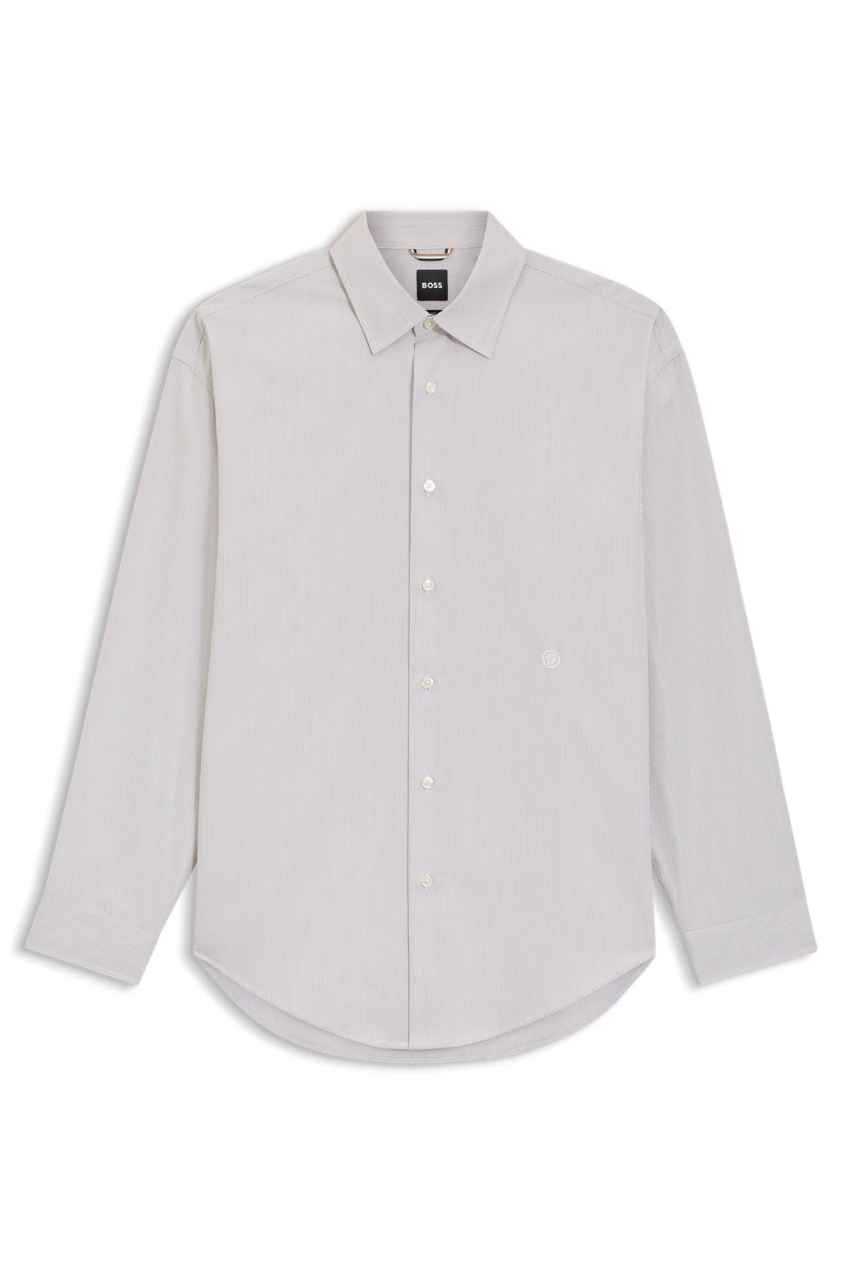 Striped relaxed-fit shirt in cotton poplin Product Image