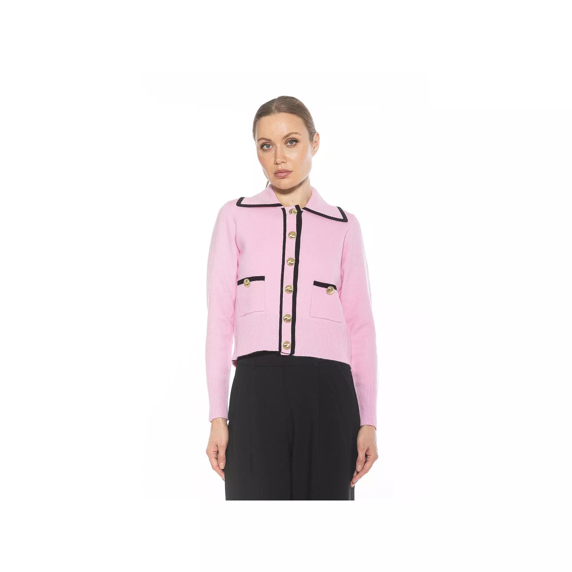Women's ALEXIA ADMOR Mari Long Sleeve Button Detail Sweater Jacket,  Product Image