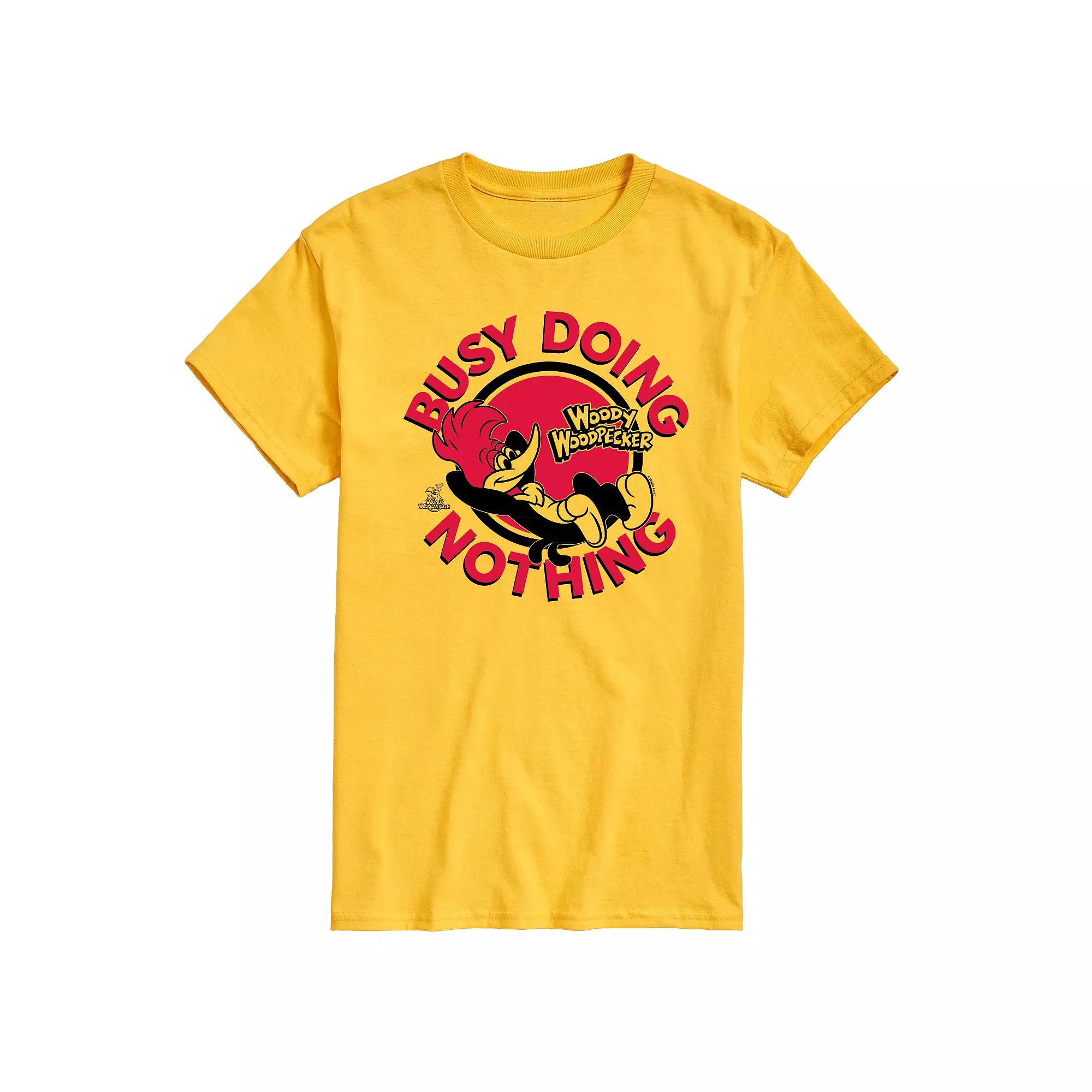 Men's Woody Woodpecker Busy Doing Nothing Graphic Tee,  Product Image