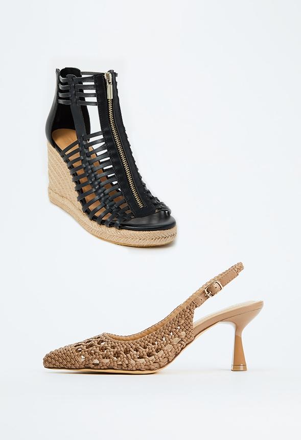 JustFab Margaux Platform Loafer Pump Womens Black/ White Size 8.5 Product Image