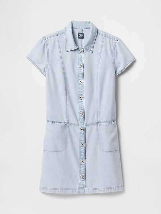 UltraSoft Denim Mini Shift Dress Product Image