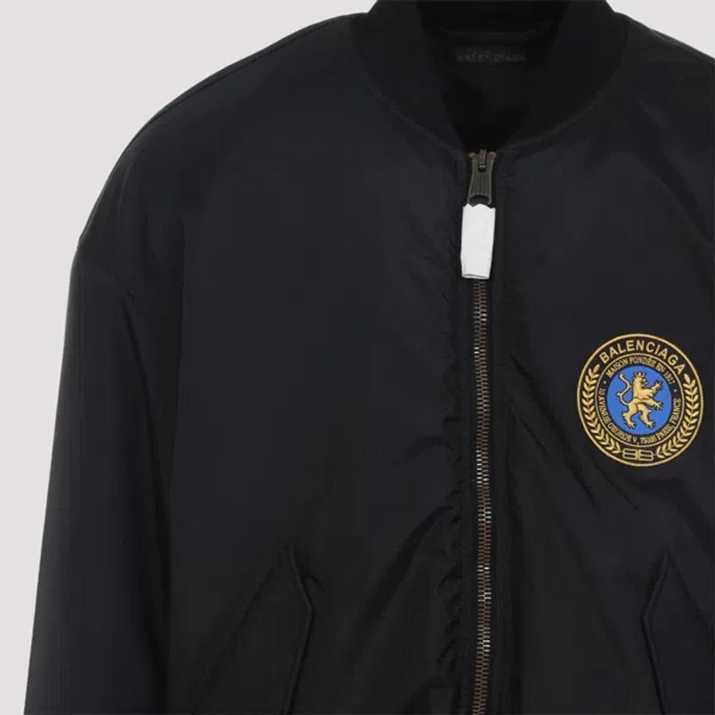 BALENCIAGA Nylon Uniform Merch Large Fit Bomber In Black Product Image