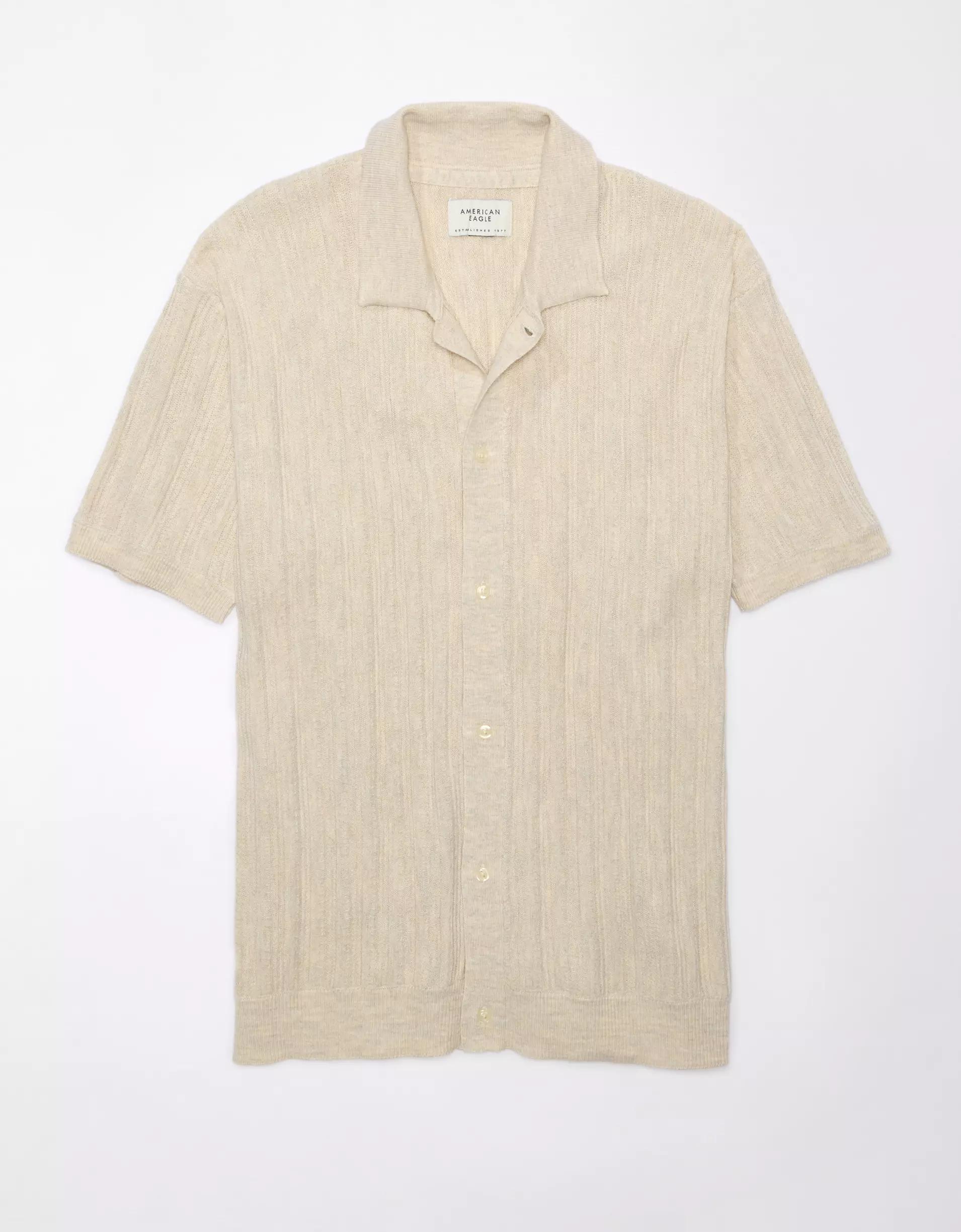 AE Weekend Button-Up Sweater Polo Shirt Product Image