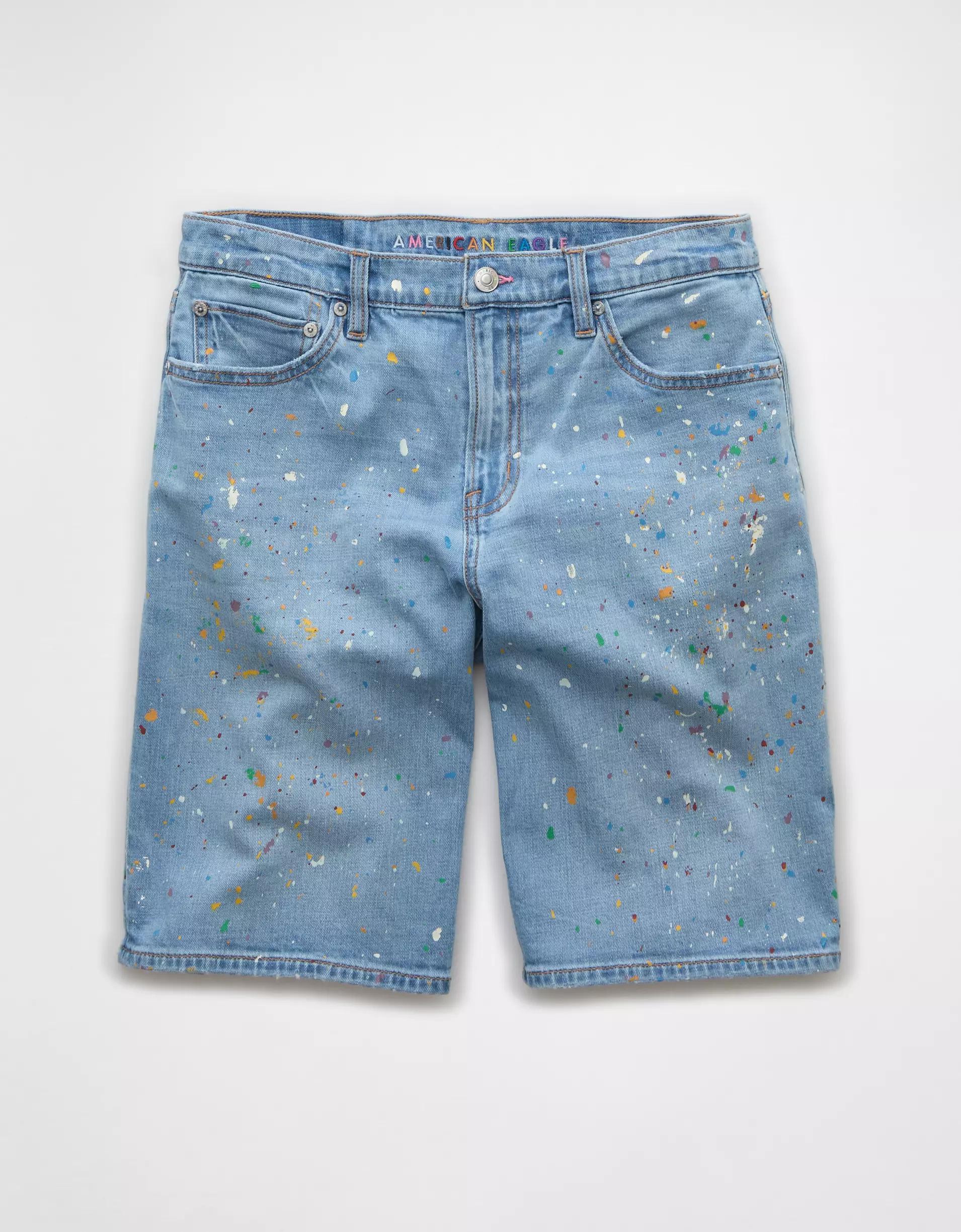 AE 11" Pride Dreamy Drape Stretch Denim High-Waisted Jort Product Image