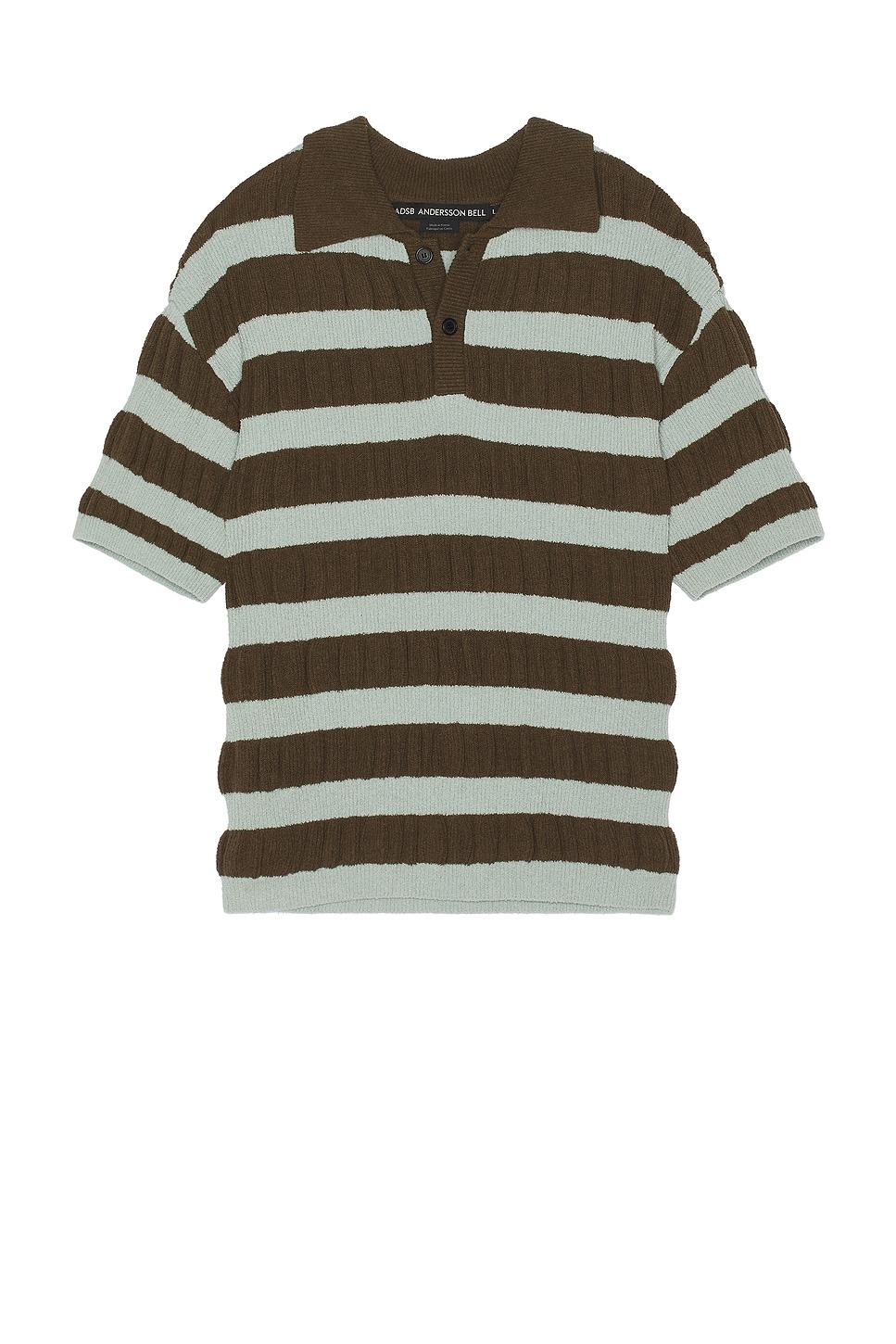 Bubble Stripe Polo Sweater Product Image