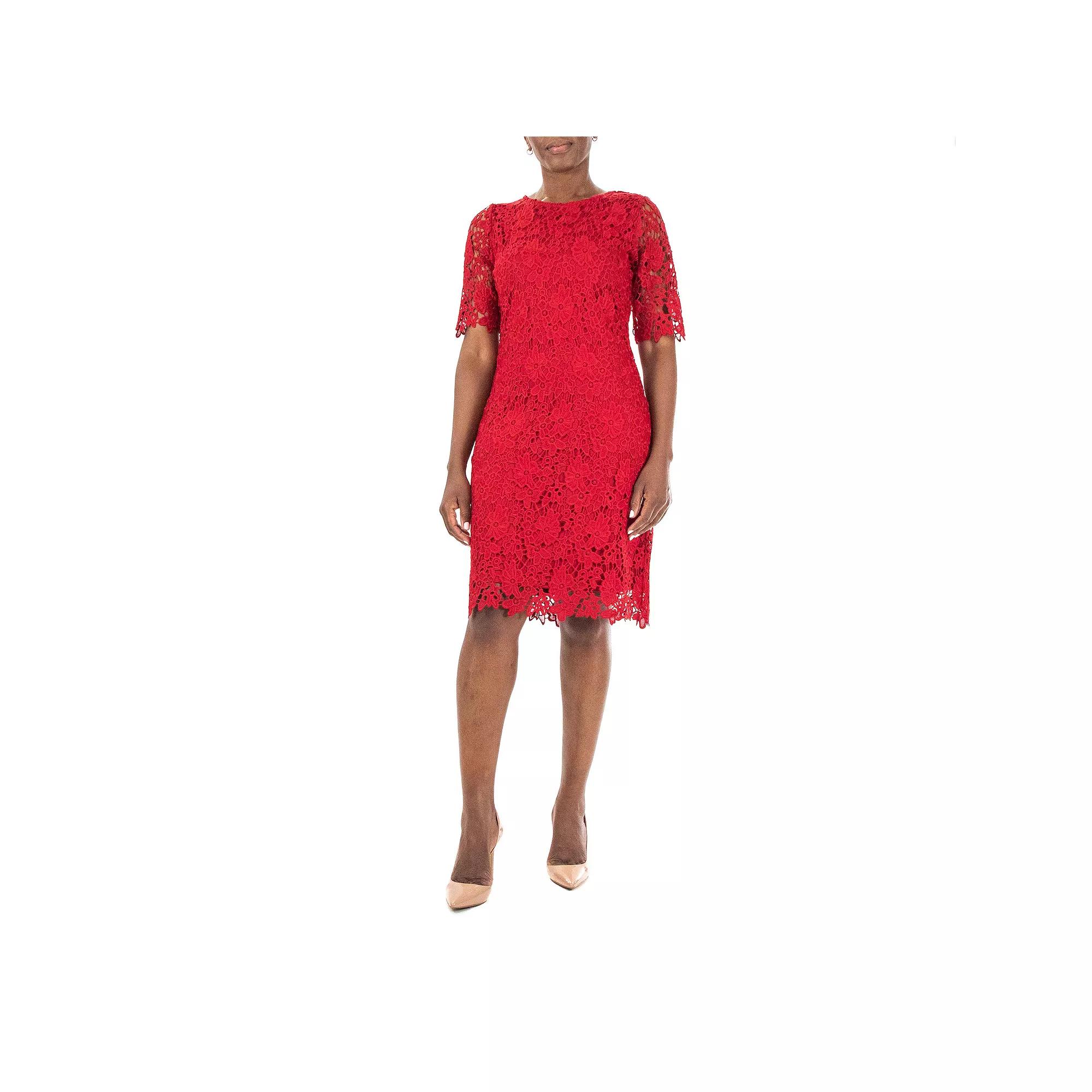 Women's Nina Leonard Floral Lace Sheath Cocktail Dress,  Product Image
