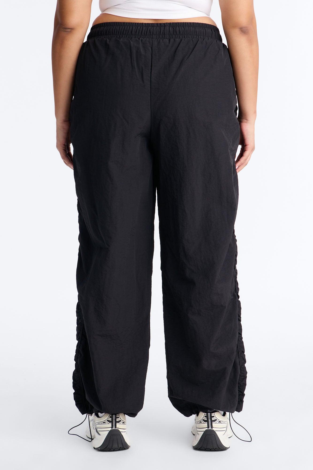 Off Duty Days Ruched Windbreaker Jogger 33″ - Black Female Product Image