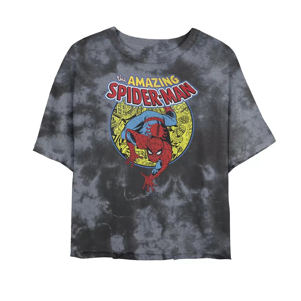 Juniors' Marvel Amazing Spider-Man Vintage Comic Tee, Girl's, Size: XL, White Blue Product Image